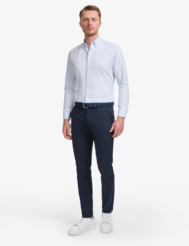 Lacivert Slim Fit Basic Kanvas Pantolon