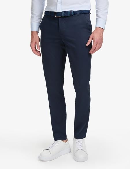 Lacivert Slim Fit Kanvas Pantolon - 50288511065