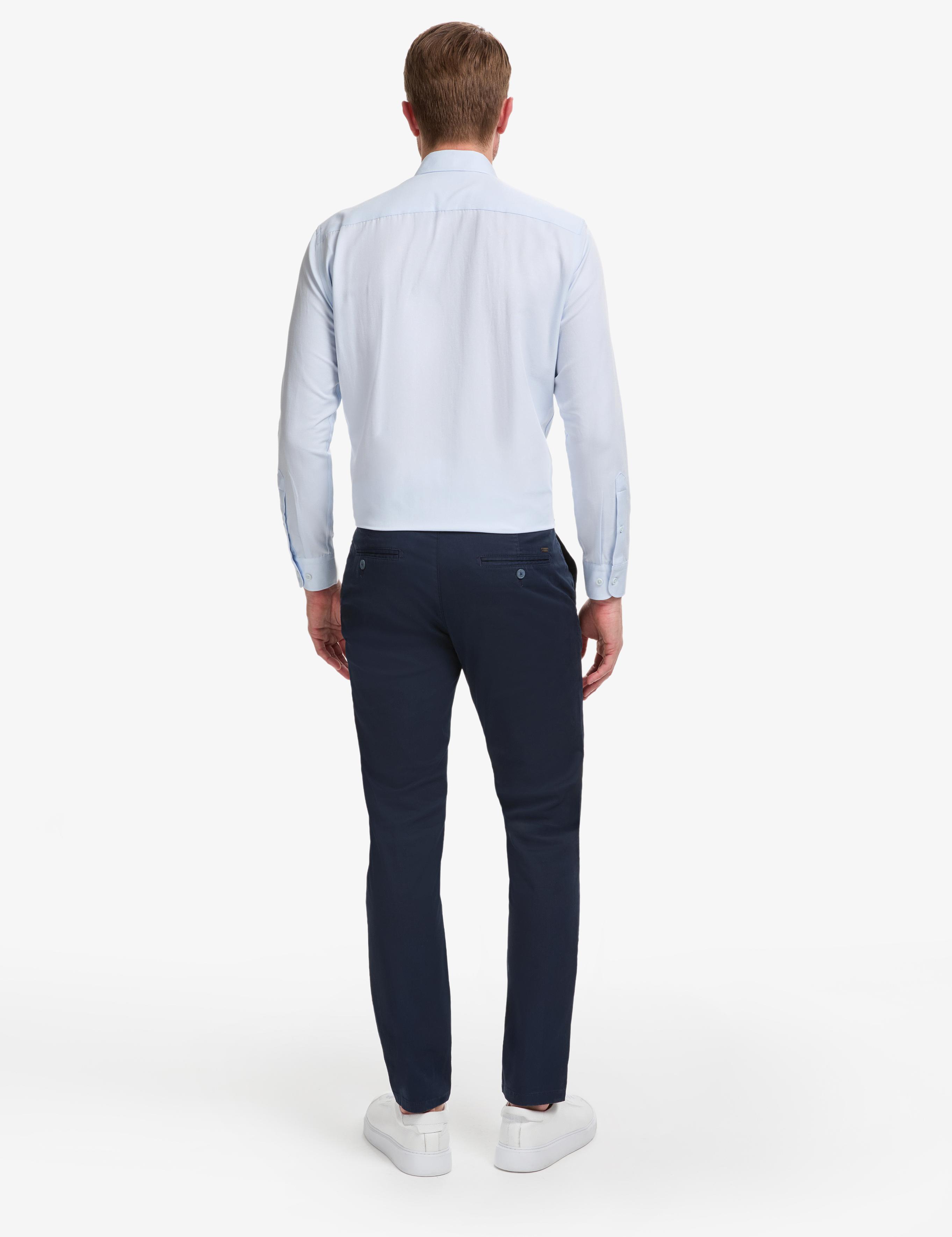 Lacivert Slim Fit Kanvas Pantolon