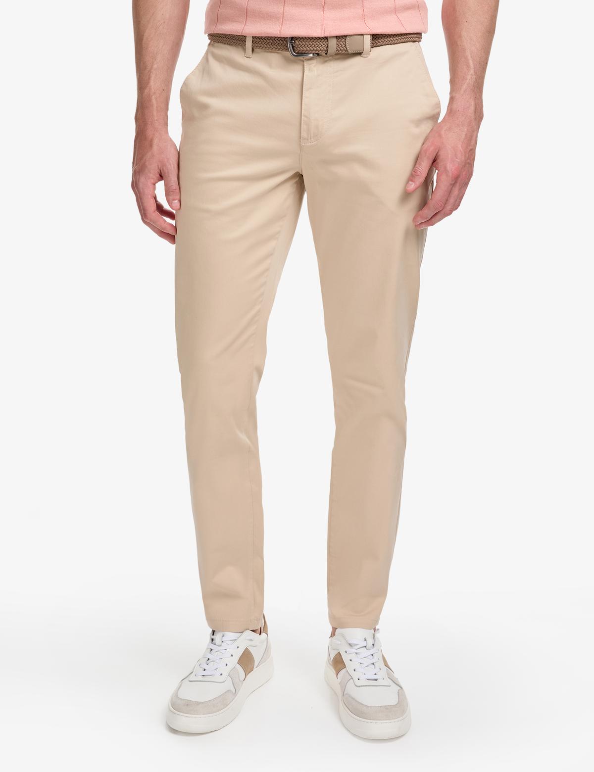 Bej Slim Fit Kanvas Pantolon - 50288511161