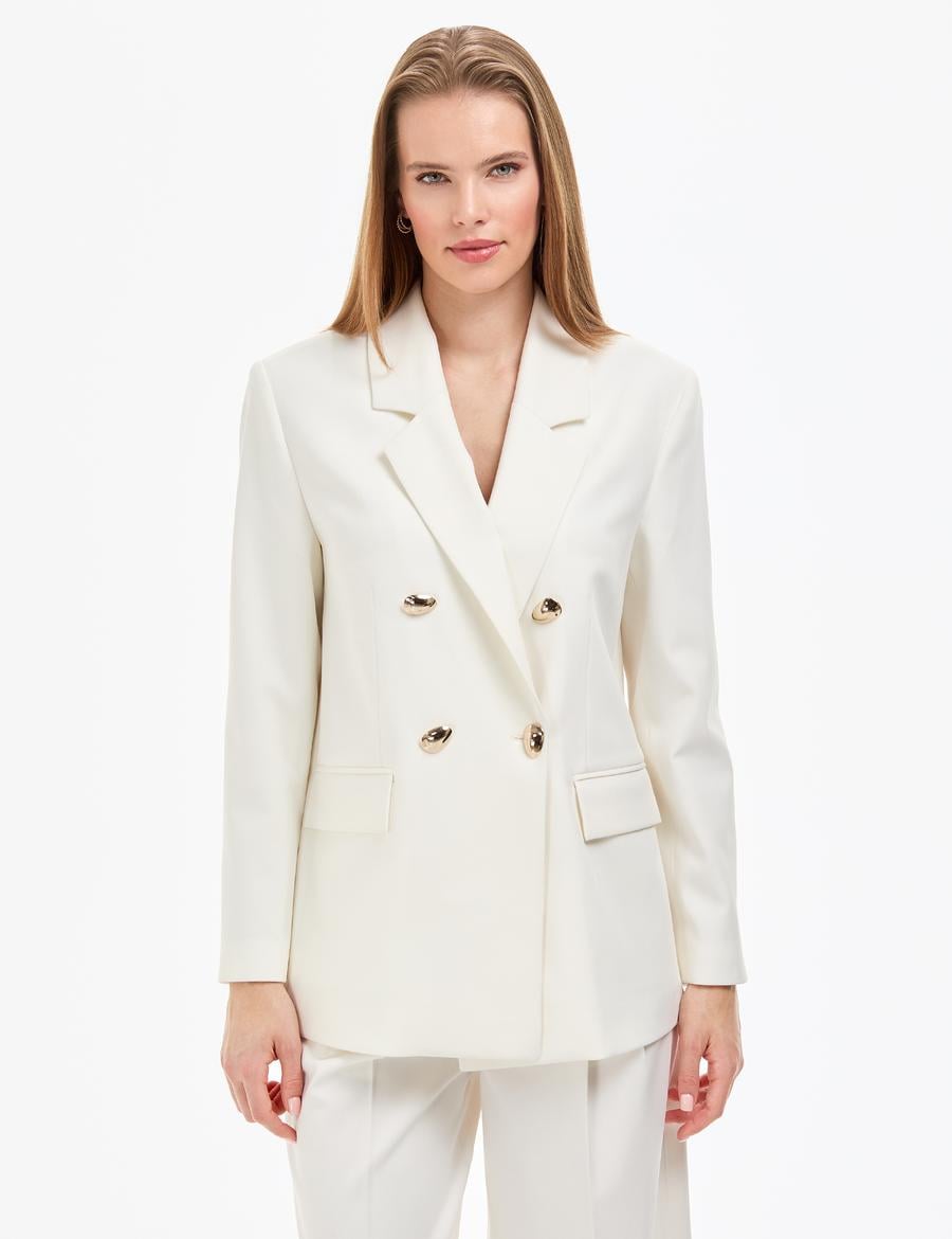 Ekru Comfort Fit Ceket