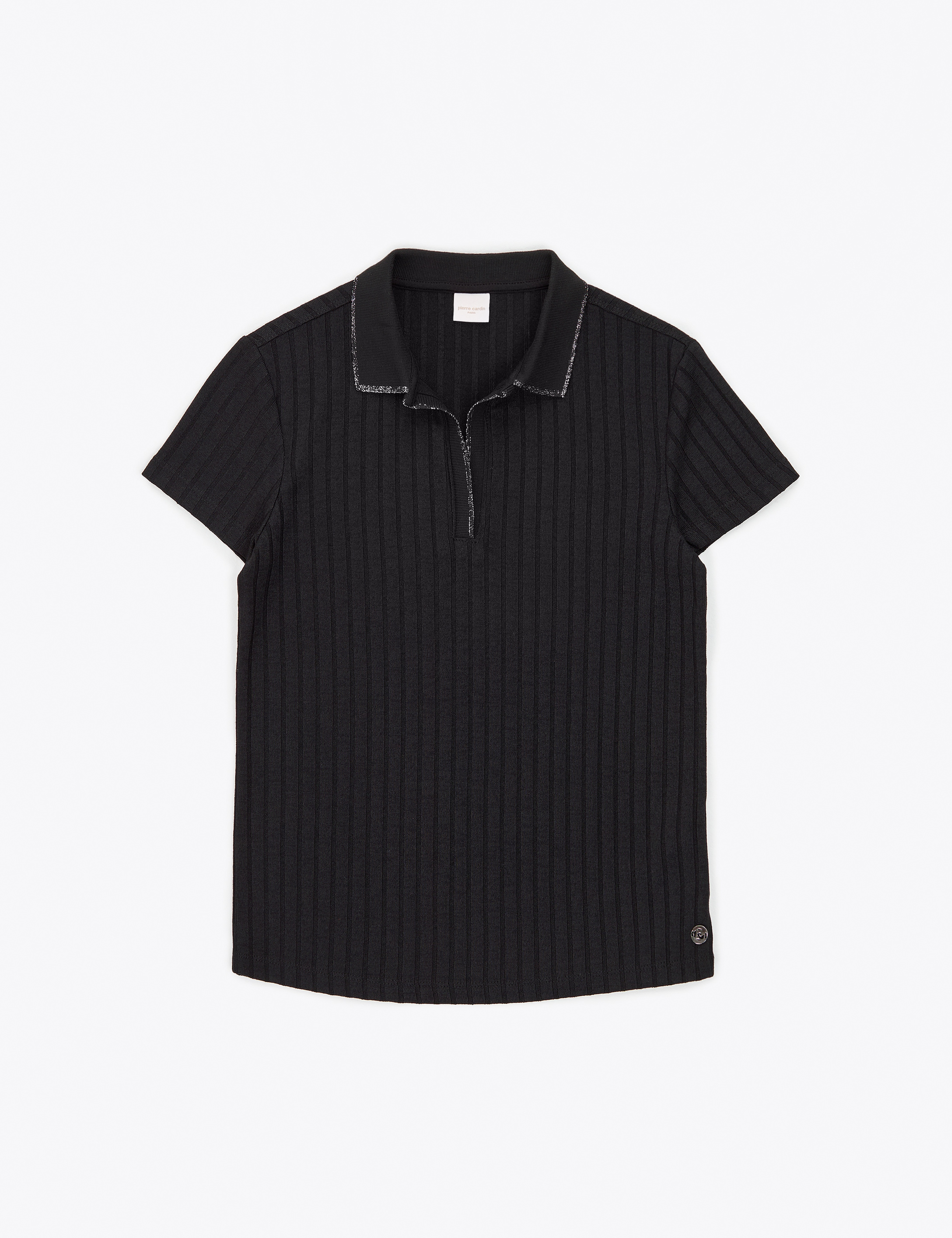 Siyah Slim Fit Polo Yaka Basic Tişört - Image 6