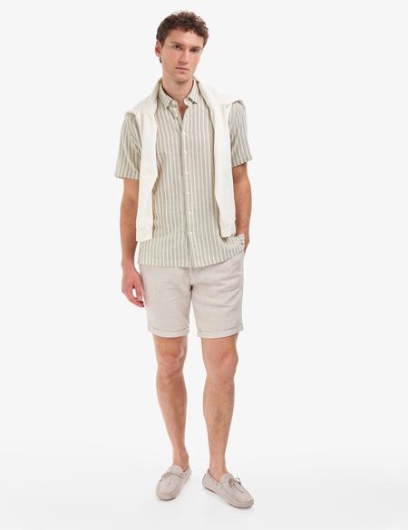 Bej Slim Fit Dokuma Şort - 50321827026