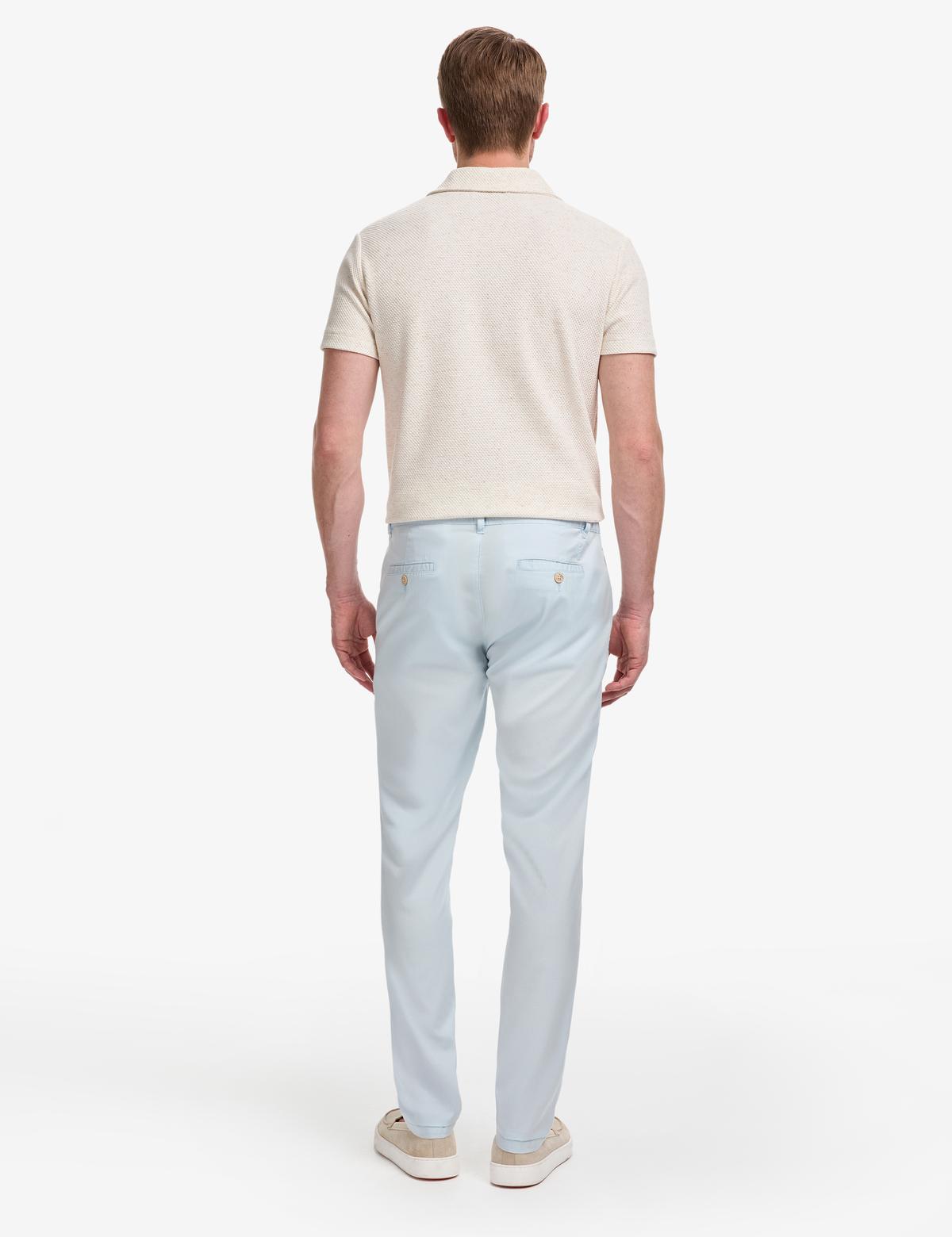 Mavi Slim Fit Beli Lastikli İpli Kanvas Pantolon - 50285534262