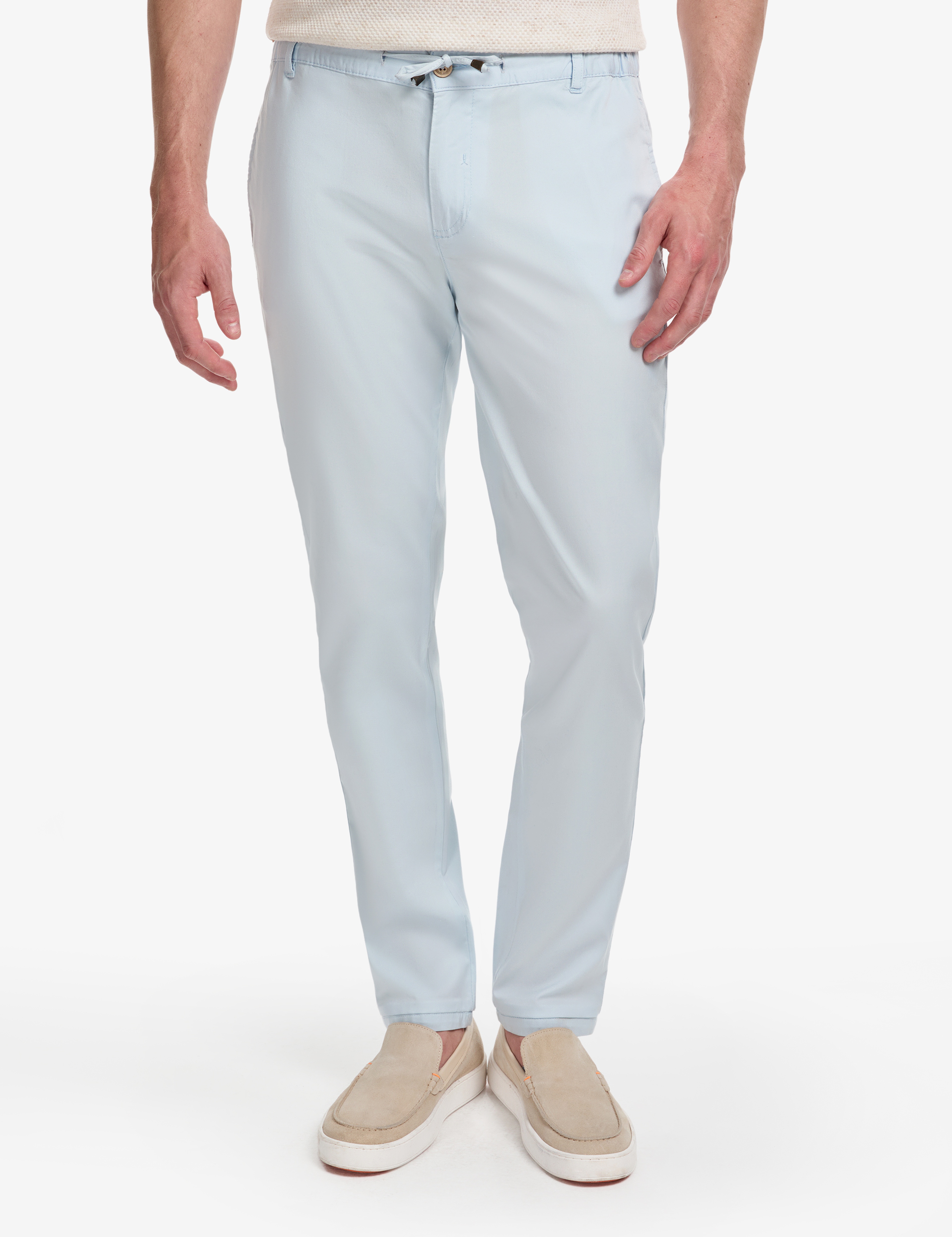 Mavi Slim Fit Beli Lastikli İpli Kanvas Pantolon - Image 3