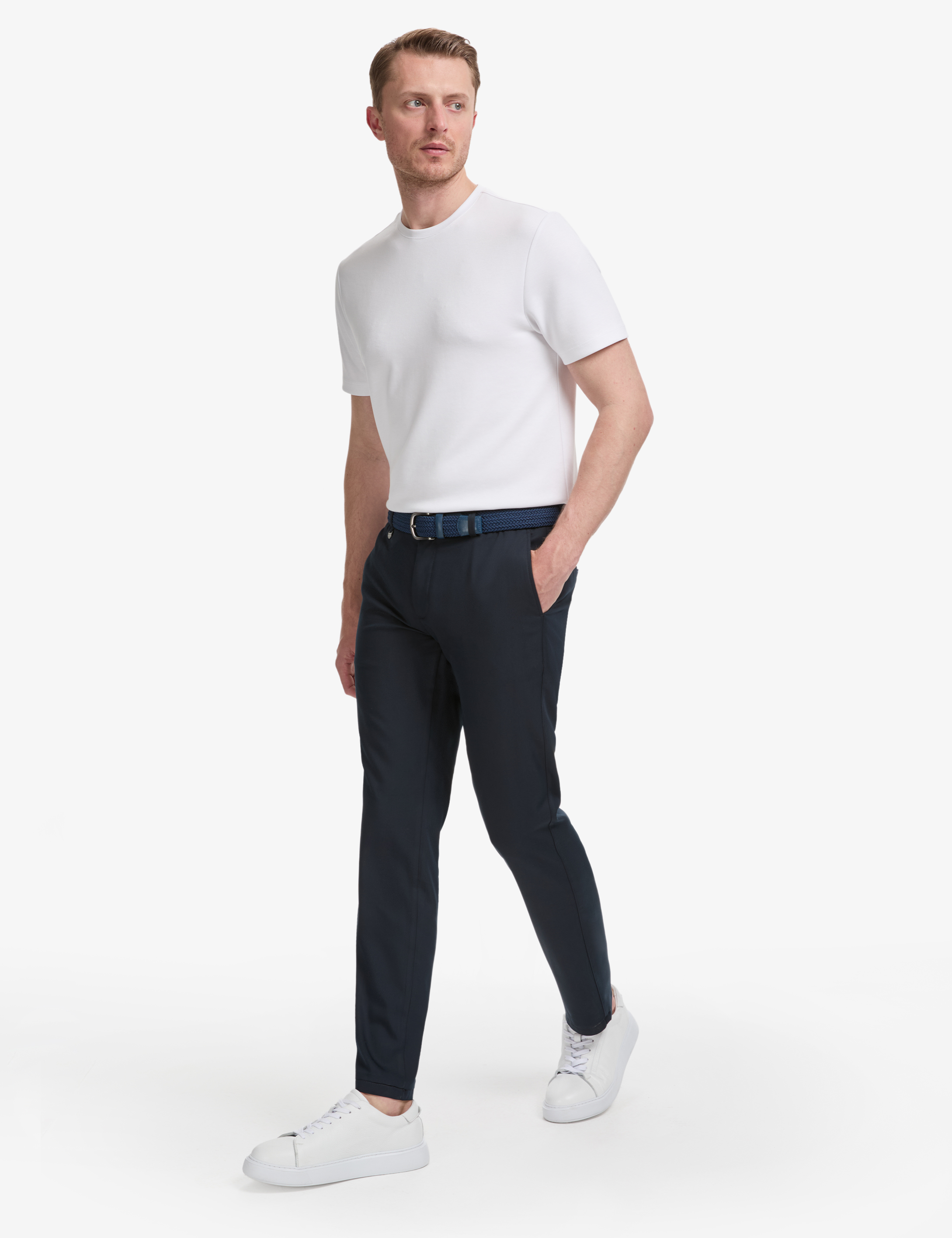 Lacivert Slim Fit Esnek Bel Klasik Jogger Pantolon