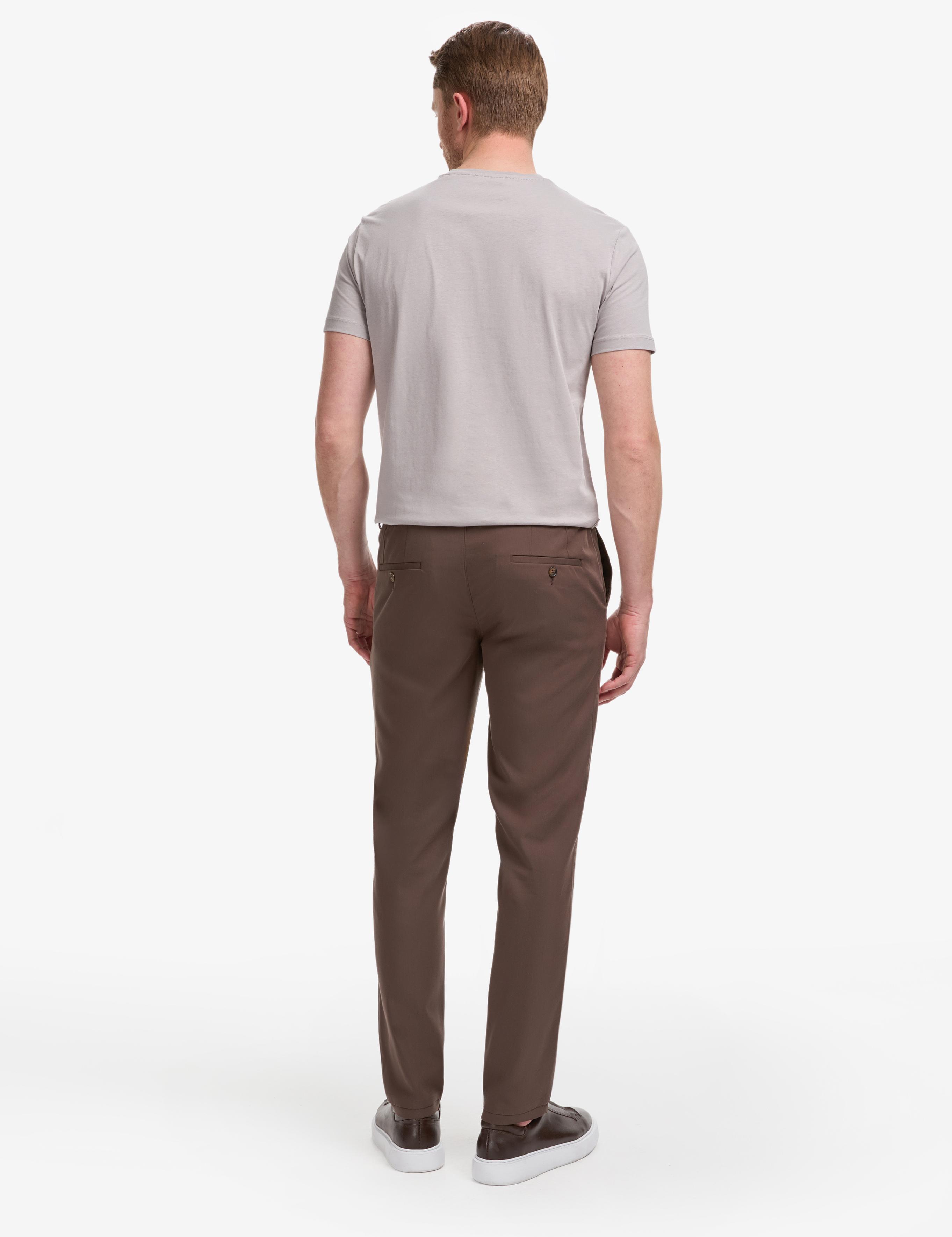 Kahverengi Slim Fit Klasik Jogger Pantolon