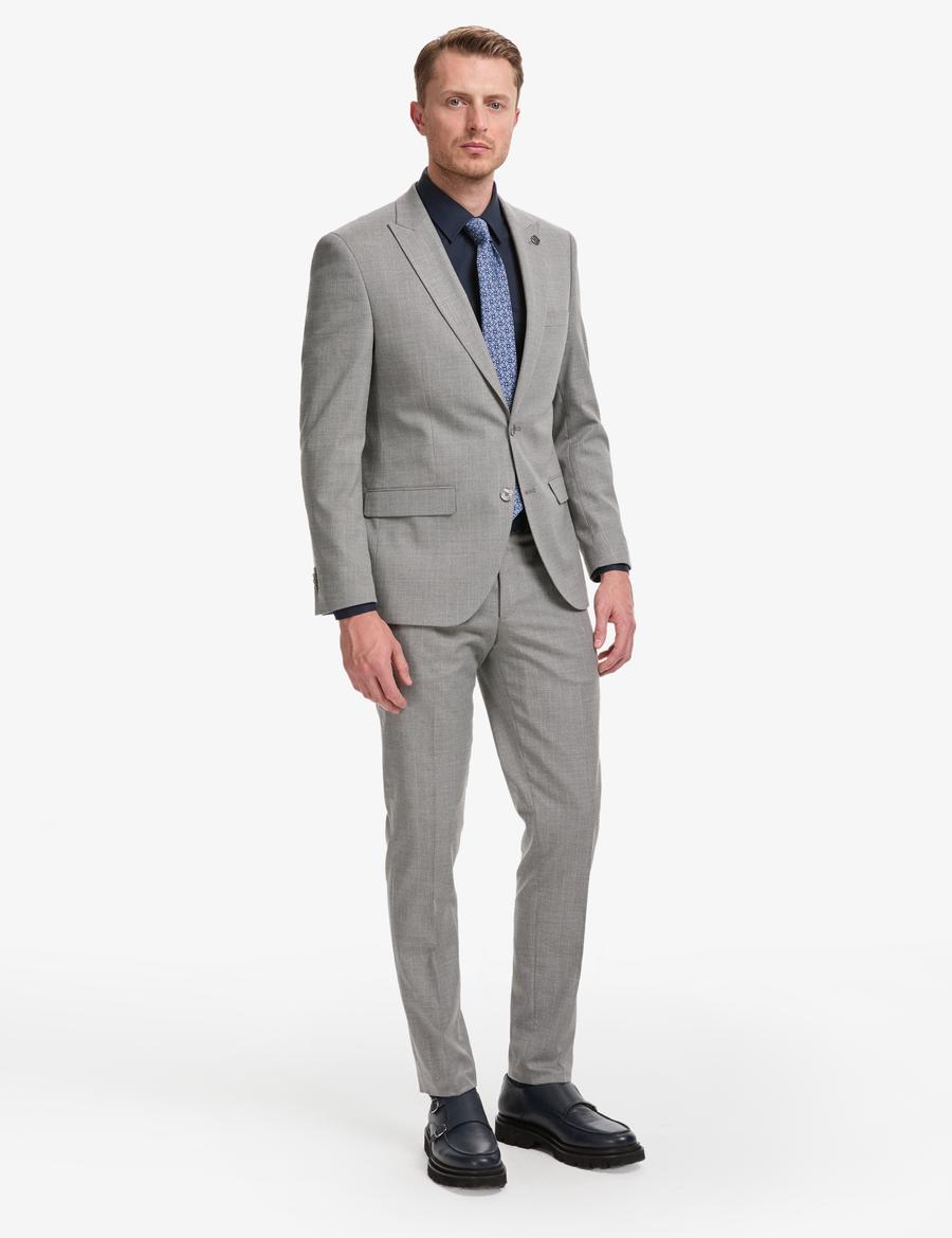Füme Ex. Slim Fit Çizgili Takım Elbise