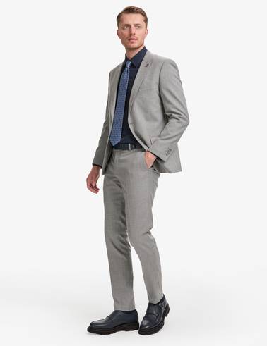 Füme Ex. Slim Fit Kırlangıç Yaka Çizgili Takım Elbise