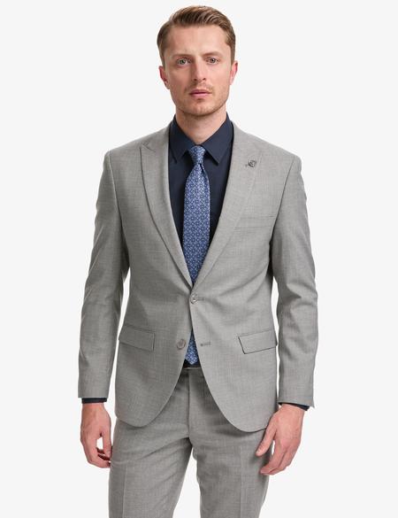 Füme Ex. Slim Fit Çizgili Takım Elbise - 50325234005
