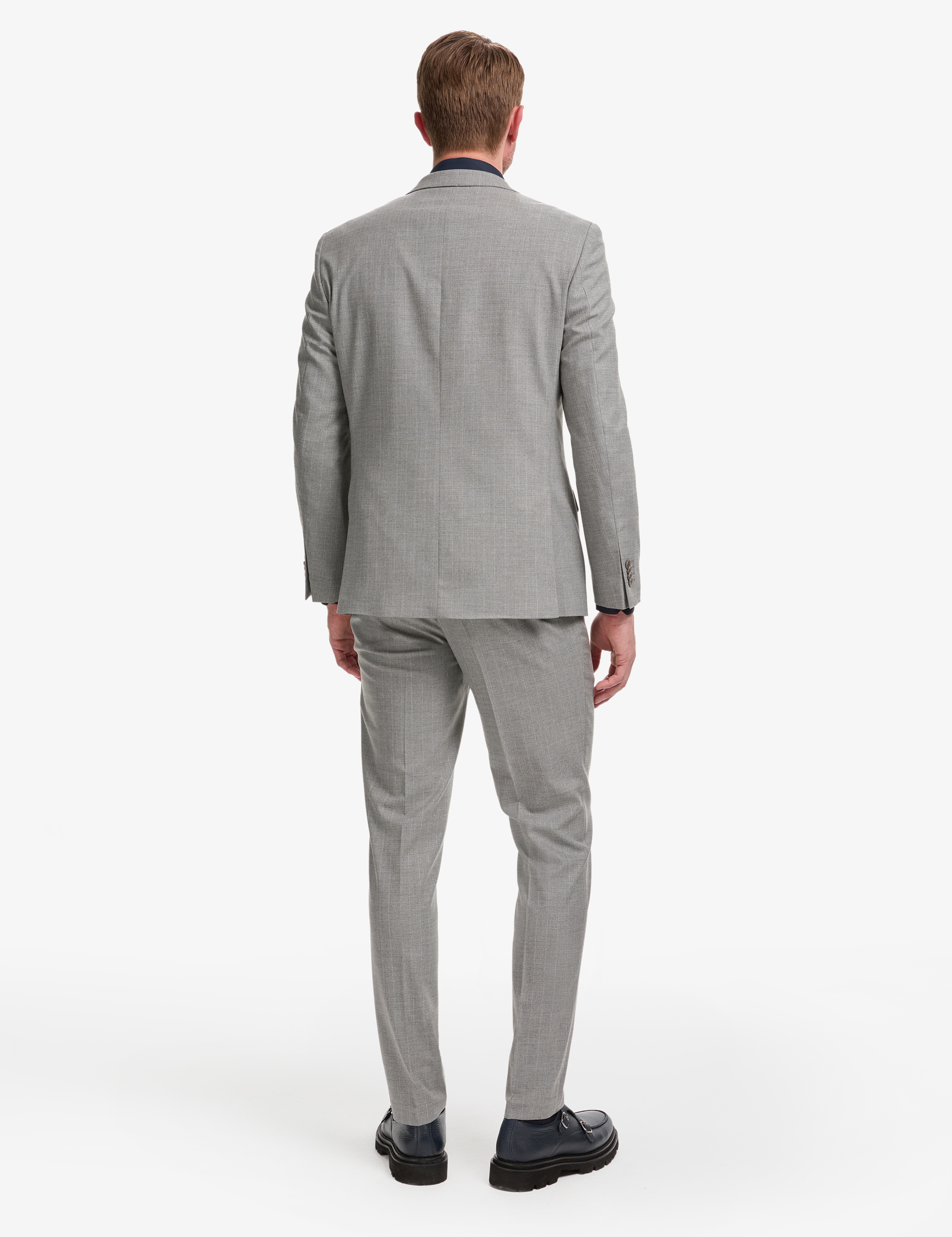 Füme Ex. Slim Fit Kırlangıç Yaka Çizgili Takım Elbise - Image 5