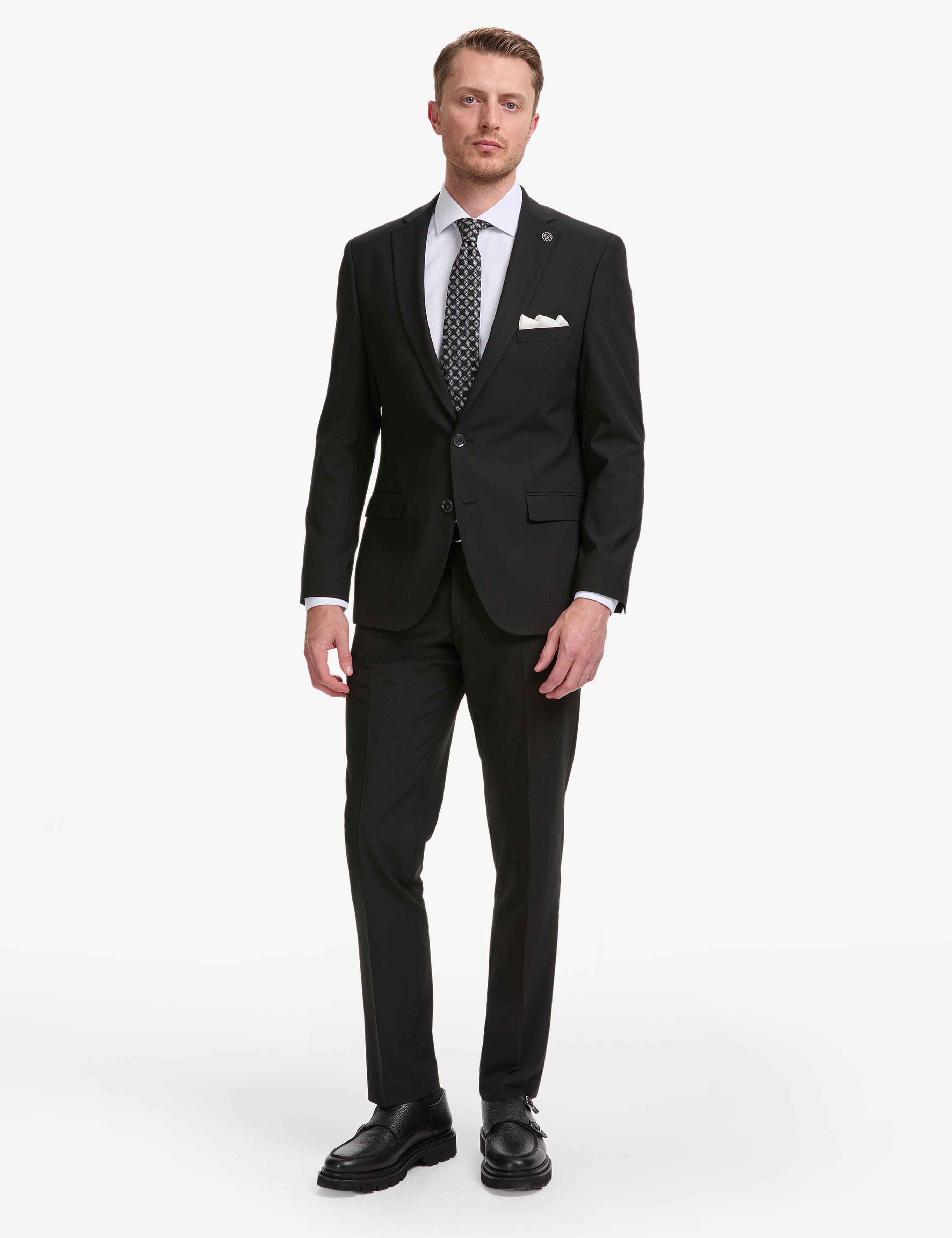 Siyah Slim Fit Takım Elbise