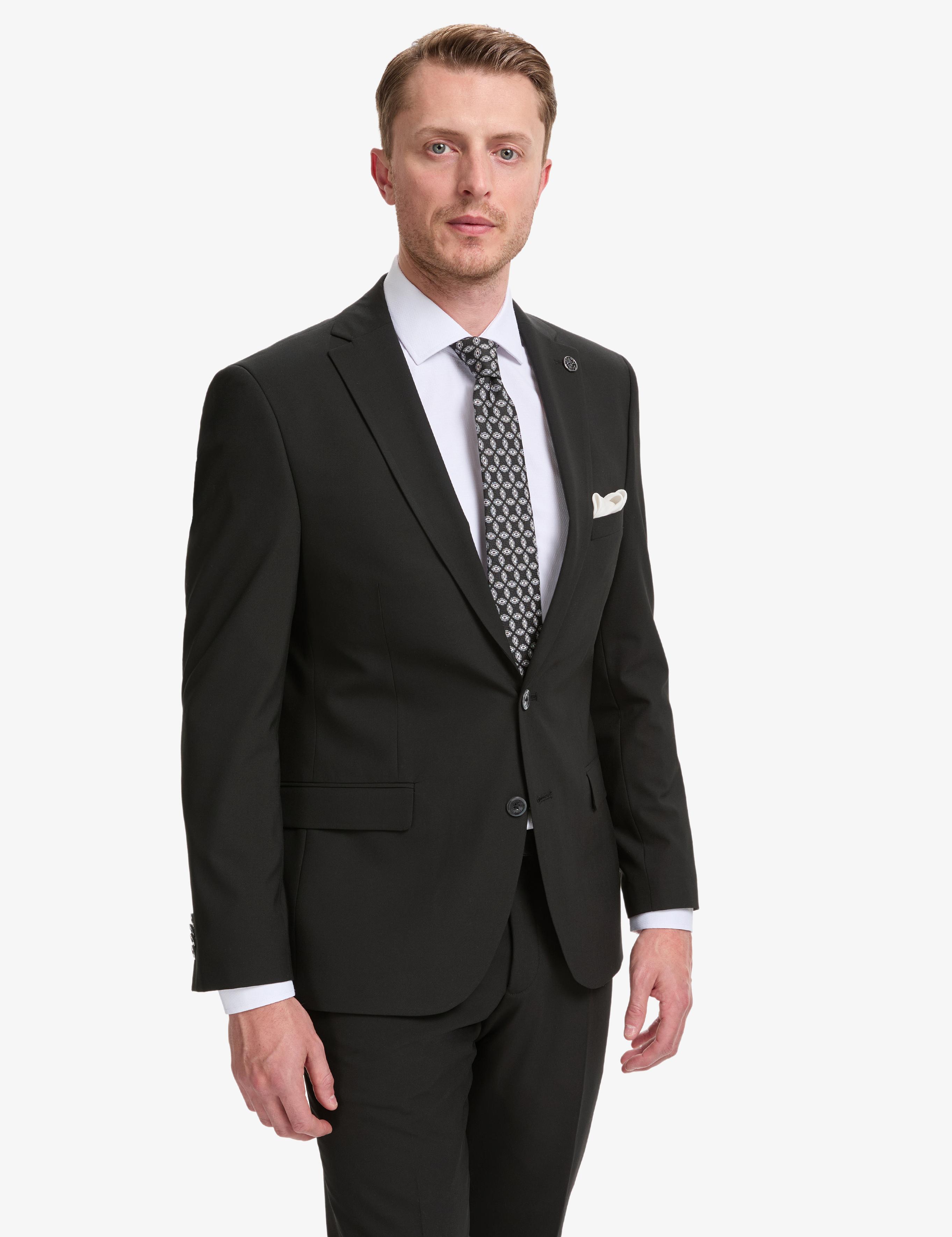 Siyah Slim Fit Takım Elbise
