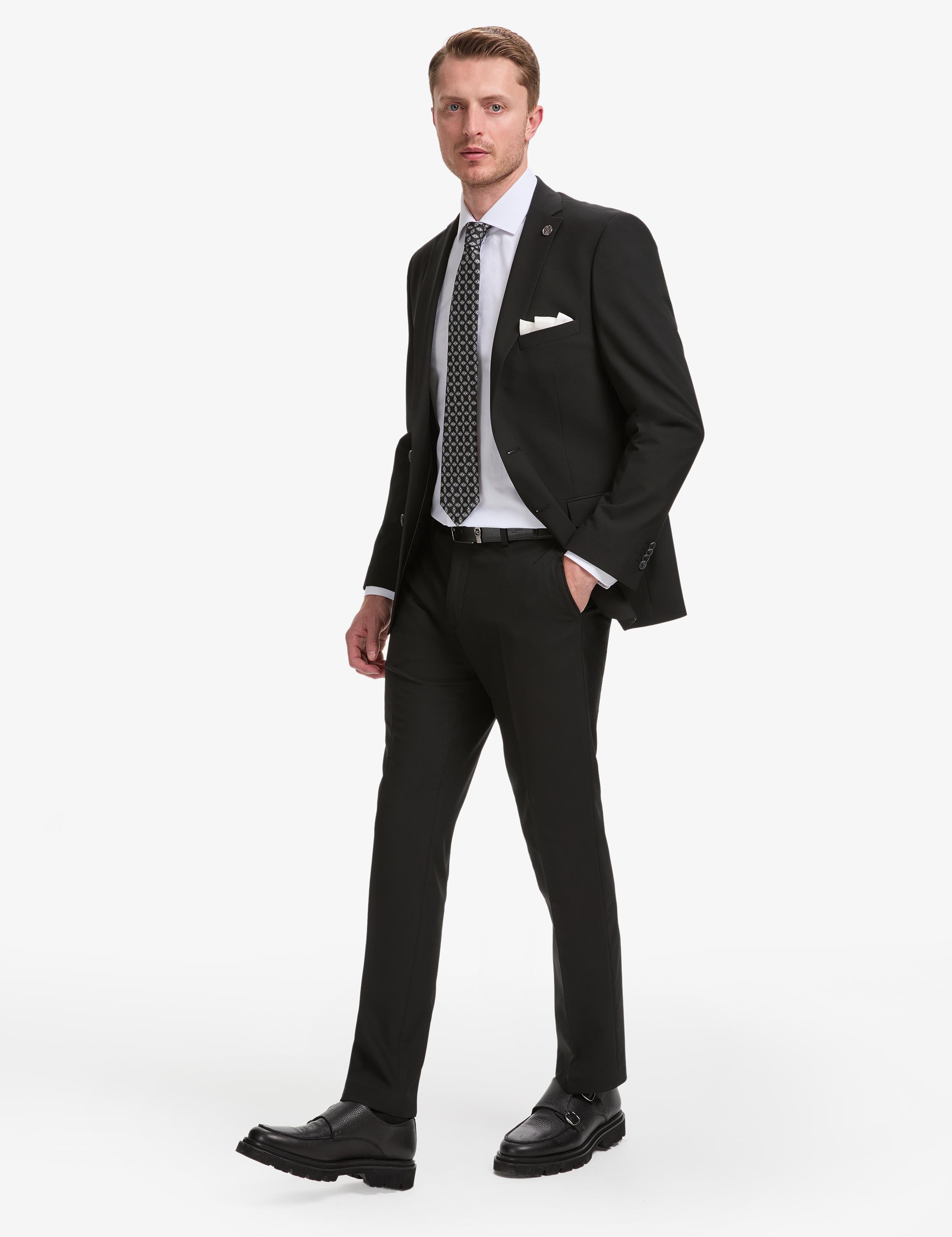 Siyah Slim Fit Takım Elbise
