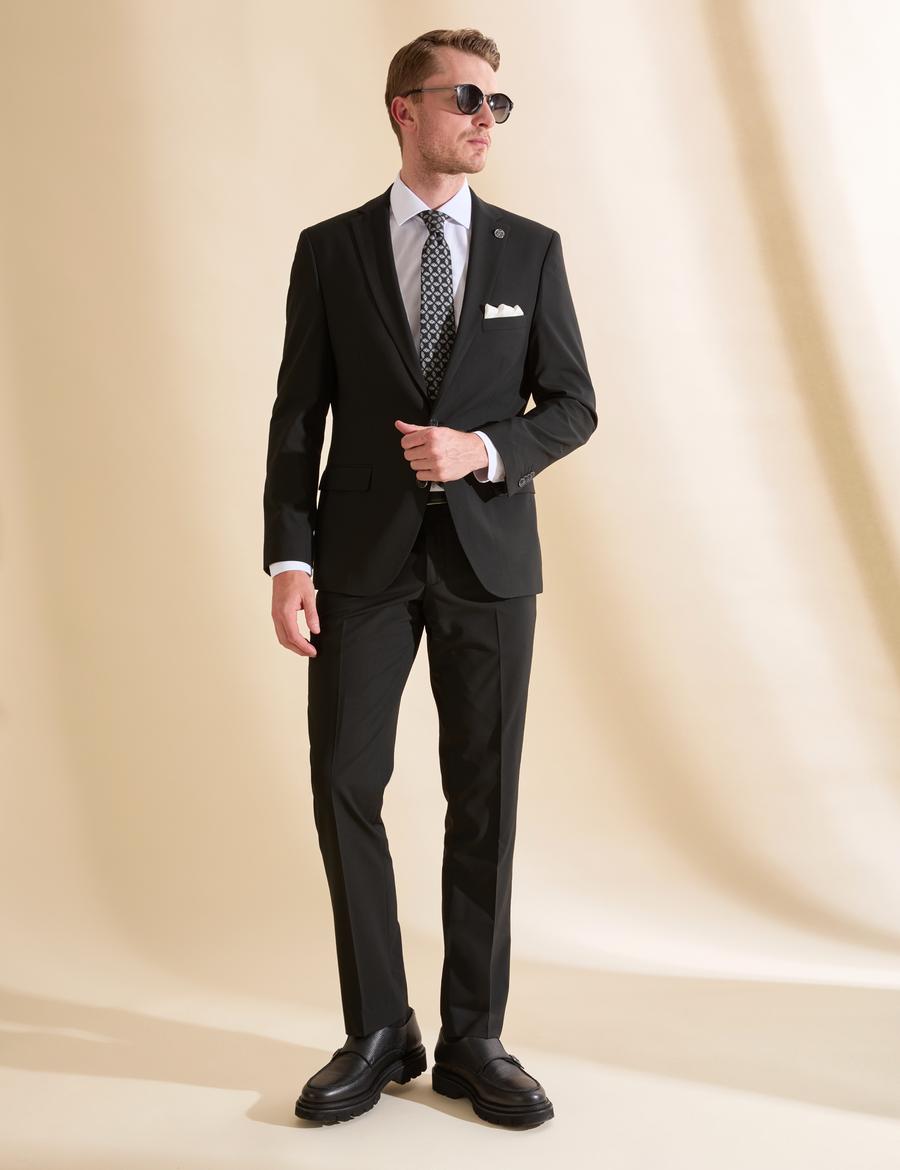 Siyah Slim Fit Takım Elbise