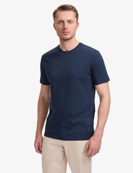 Lacivert Regular Fit %100 Pamuk Bisiklet Yaka Basic Tişört - 50325299040