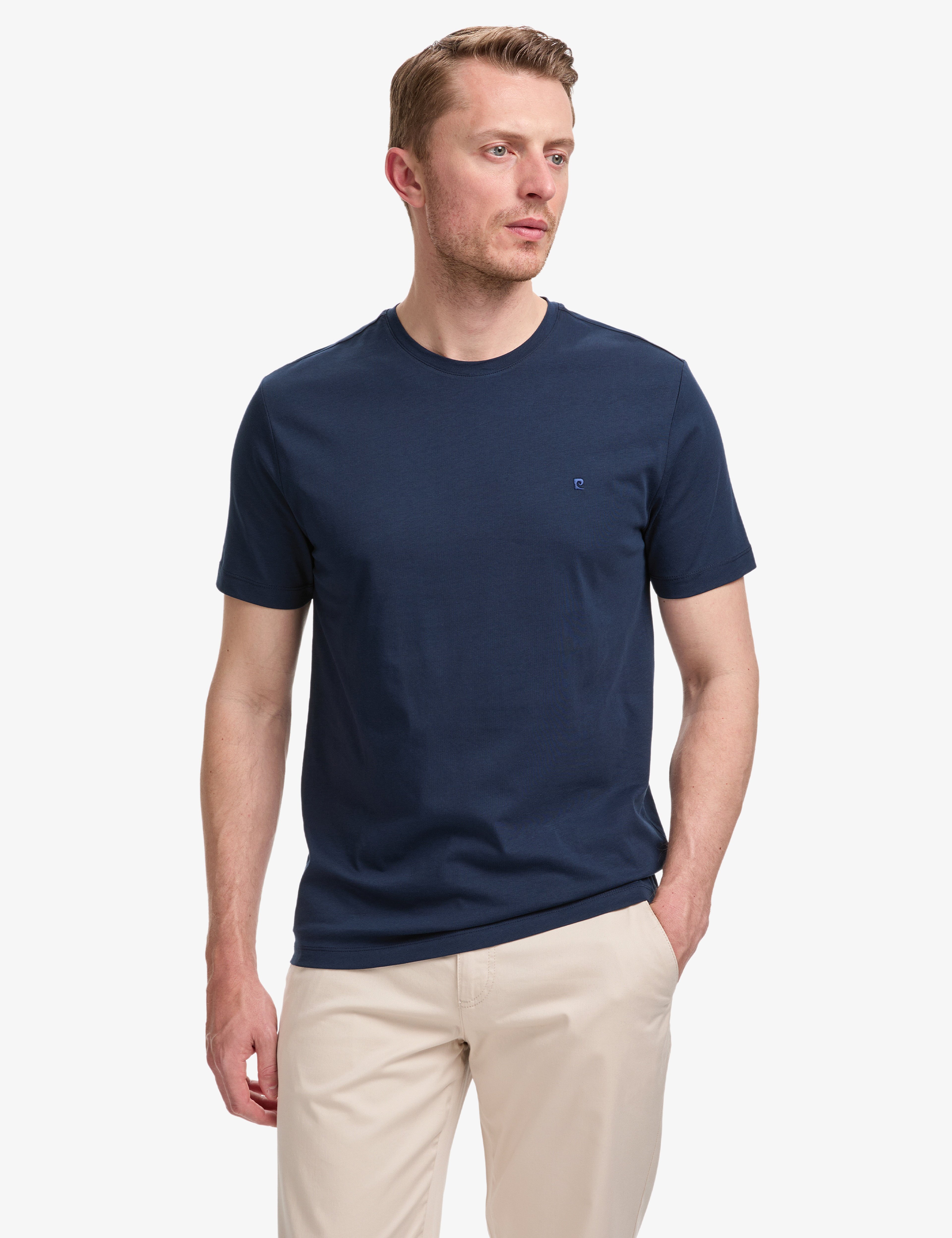 Lacivert Regular Fit %100 Pamuk Bisiklet Yaka Basic Tişört