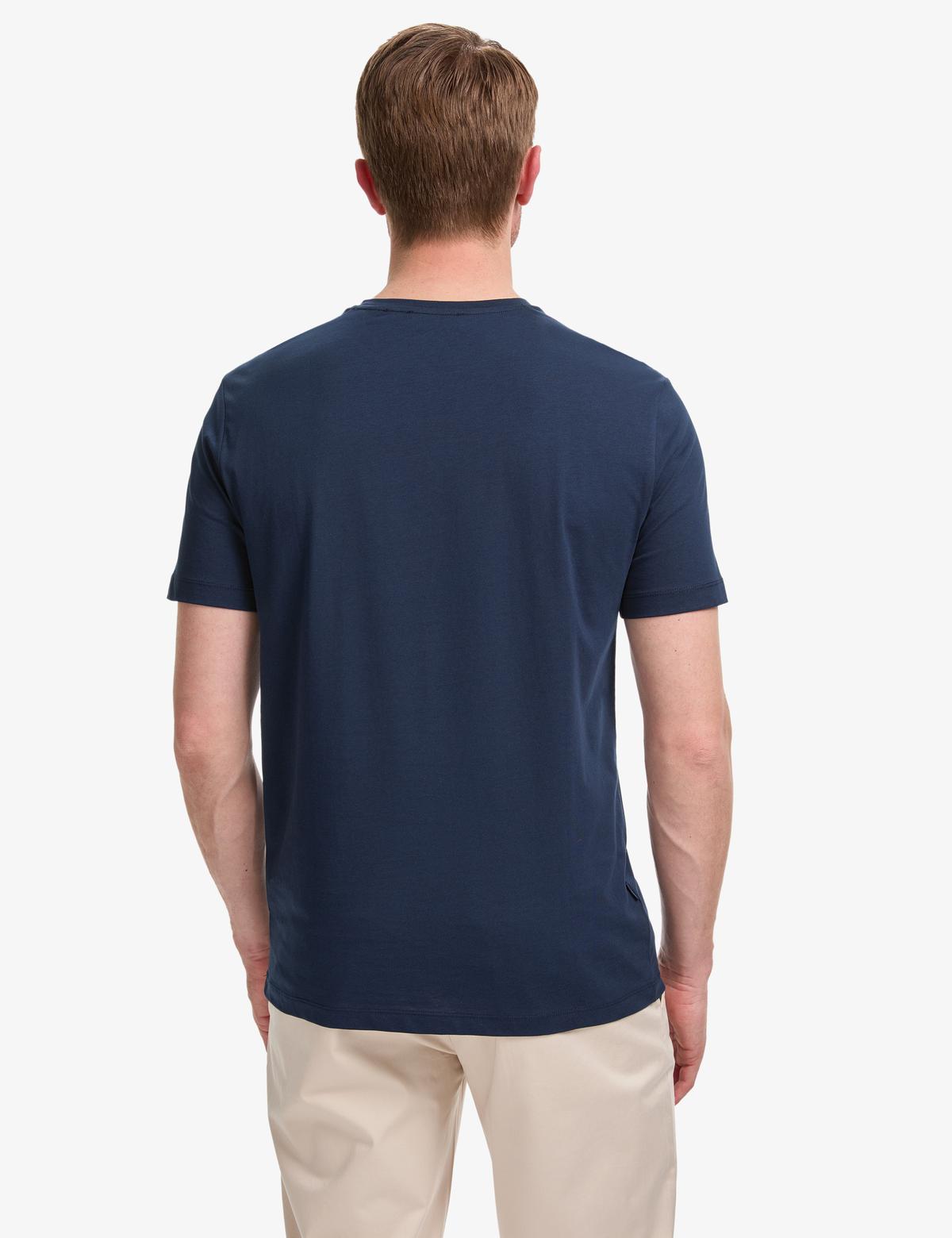 Lacivert Regular Fit %100 Pamuk Bisiklet Yaka Basic Tişört - 50325299040