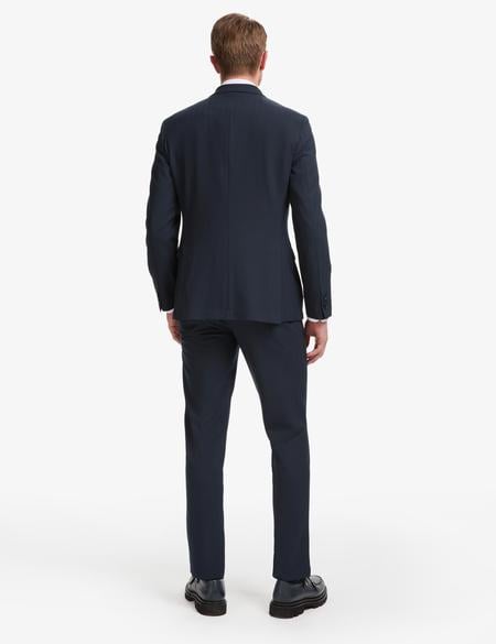 Lacivert Ex. Slim Fit Çizgili Kruvaze Takım Elbise - 50325157044
