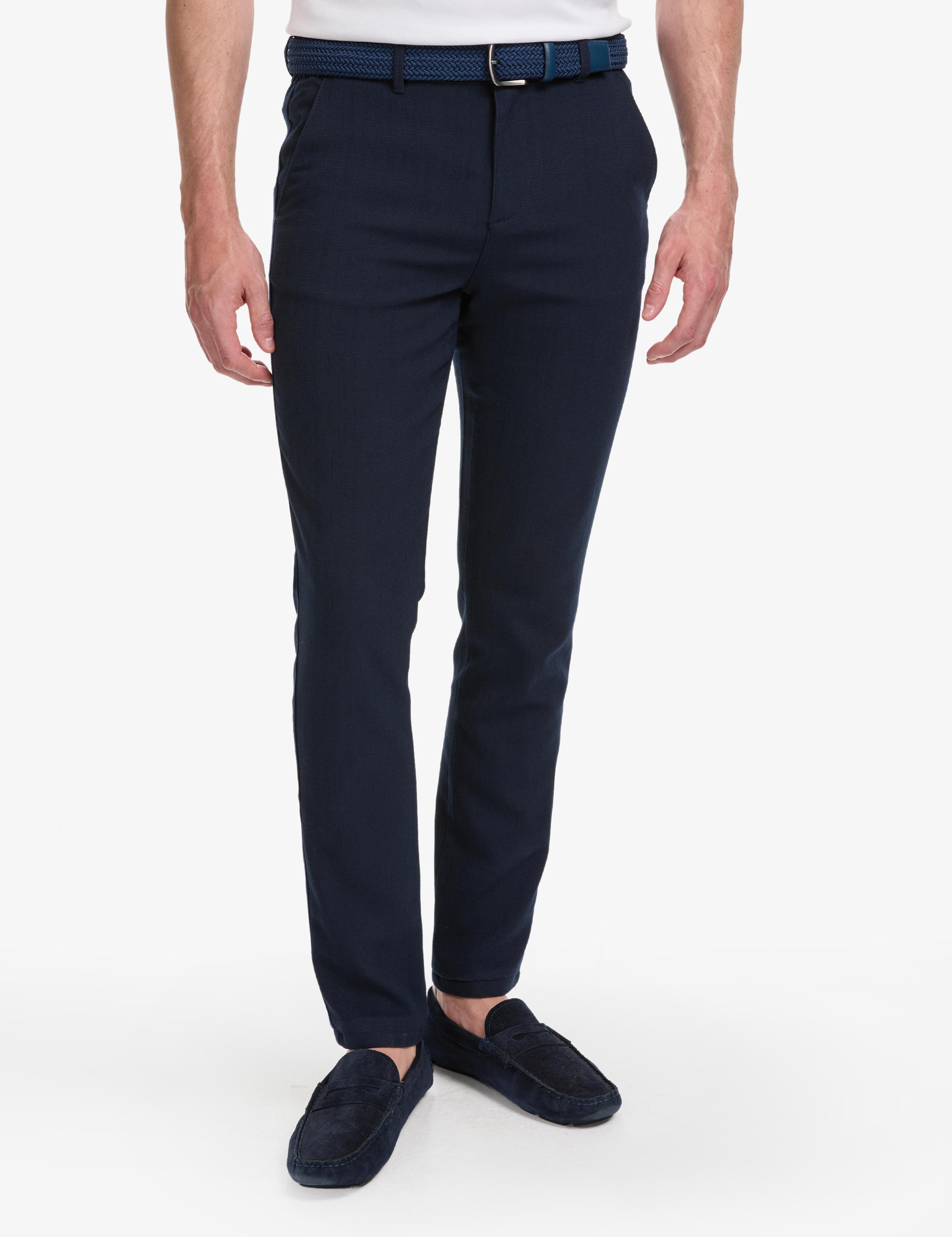 Lacivert Slim Fit Kanvas Pantolon