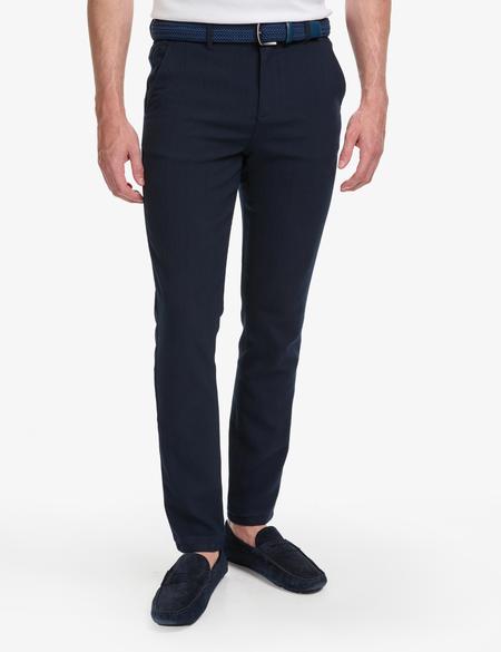 Lacivert Slim Fit Kanvas Pantolon - 50320822209