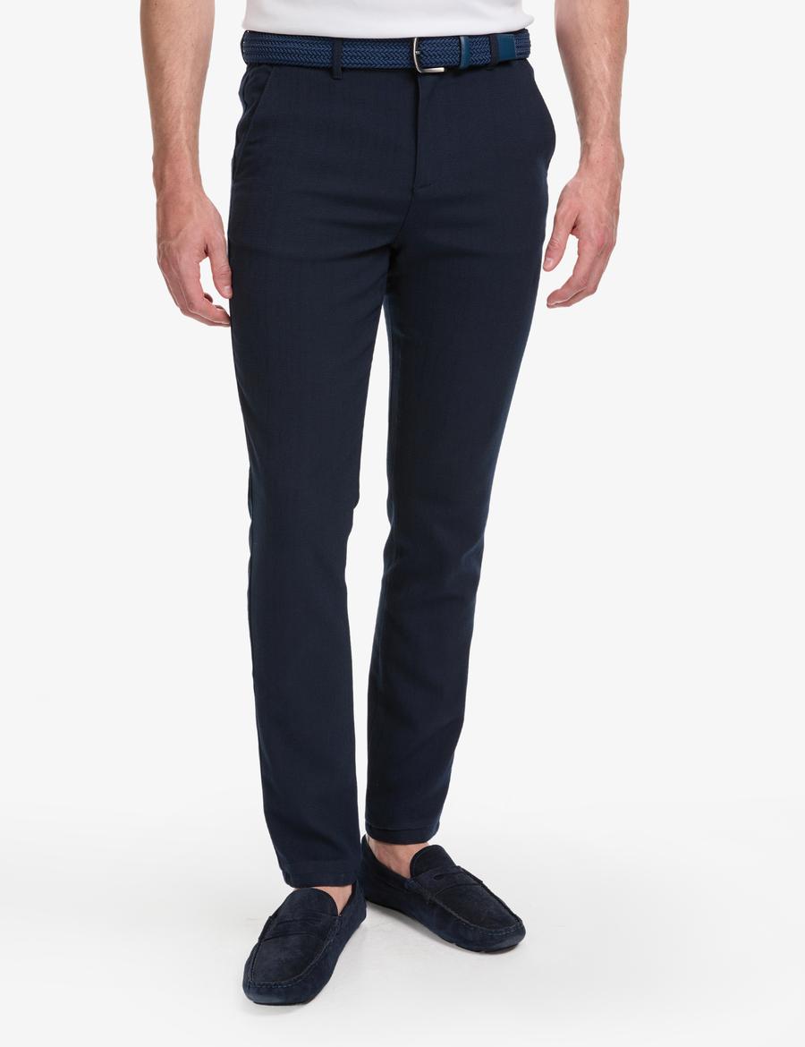 Lacivert Slim Fit Kanvas Pantolon