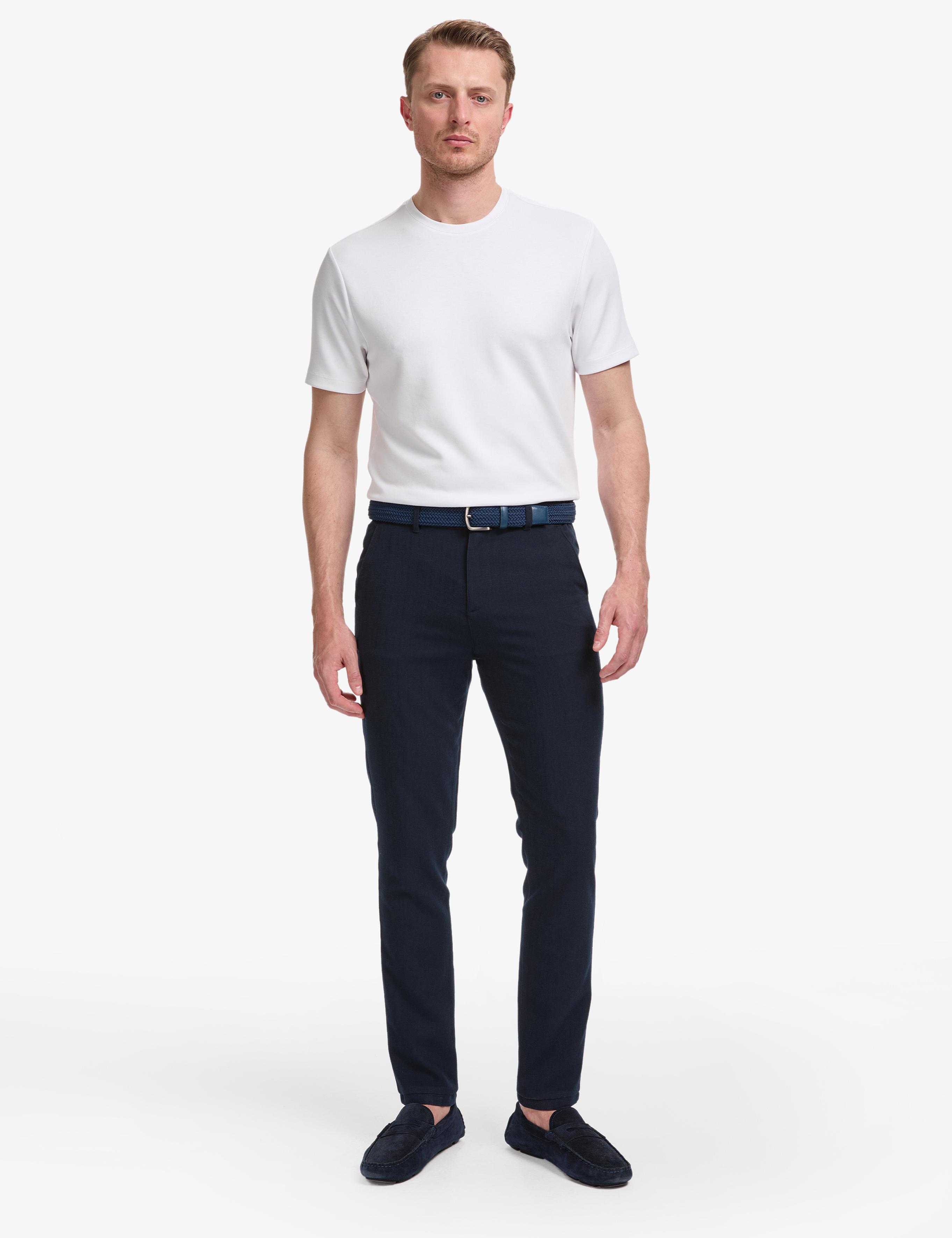 Lacivert Slim Fit Kanvas Pantolon
