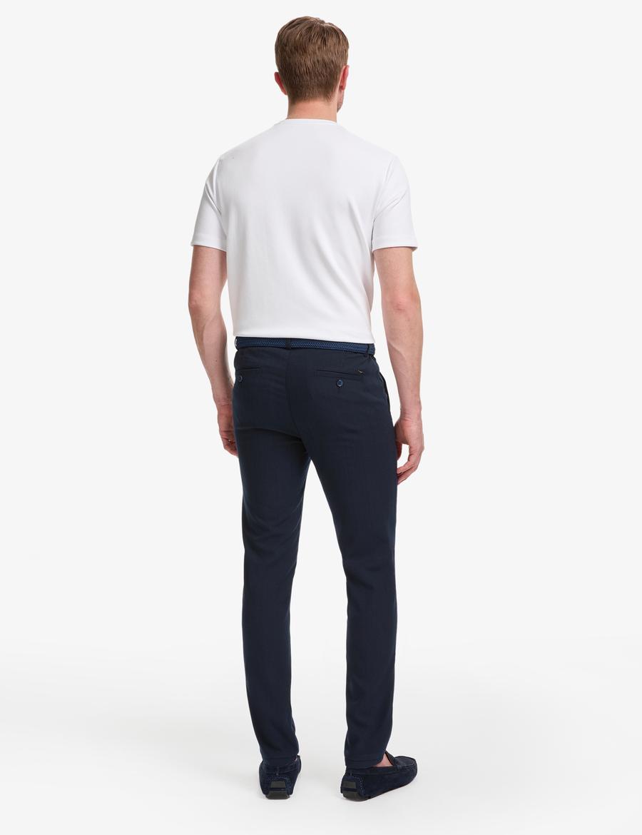 Lacivert Slim Fit Kanvas Pantolon