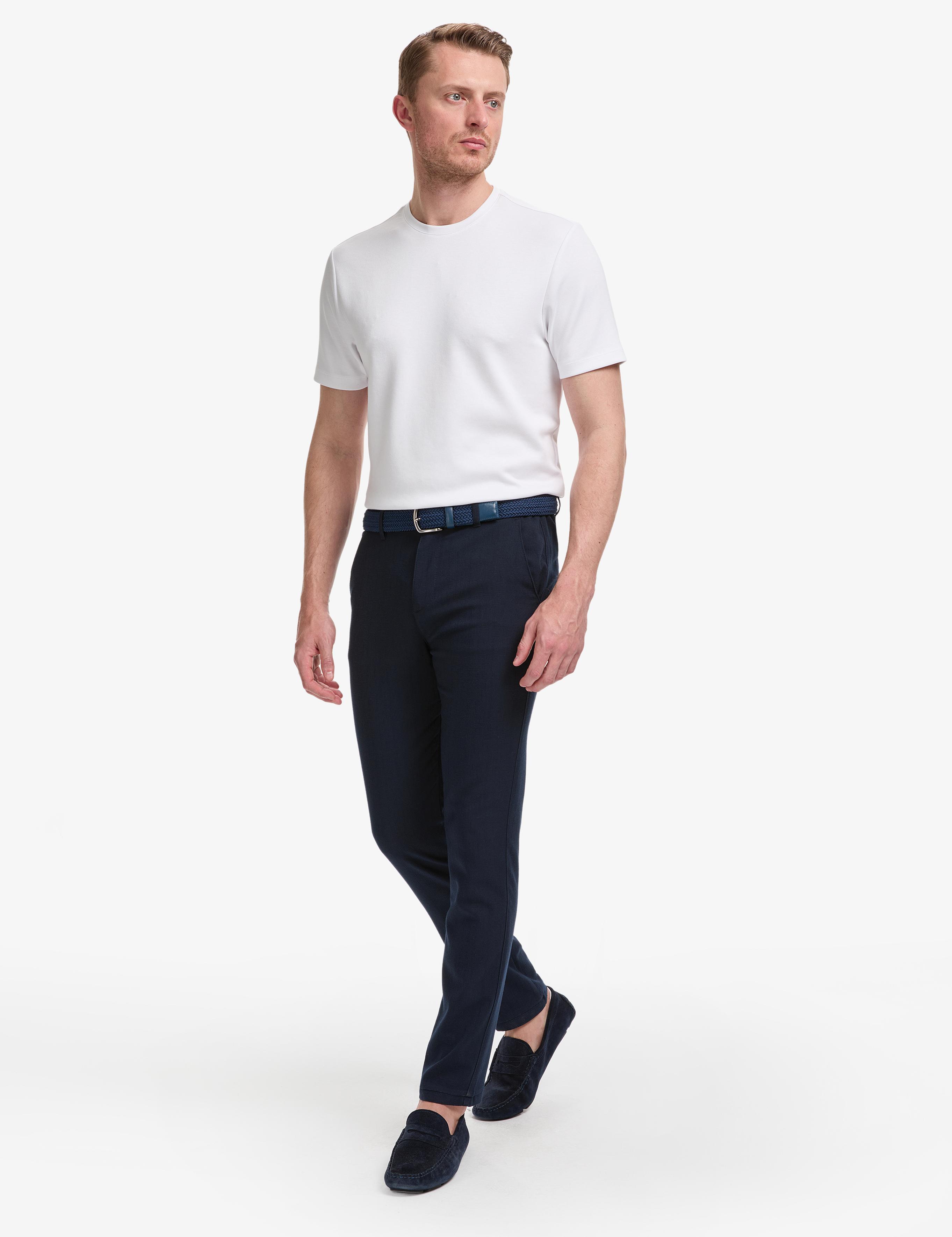 Lacivert Slim Fit Kanvas Pantolon