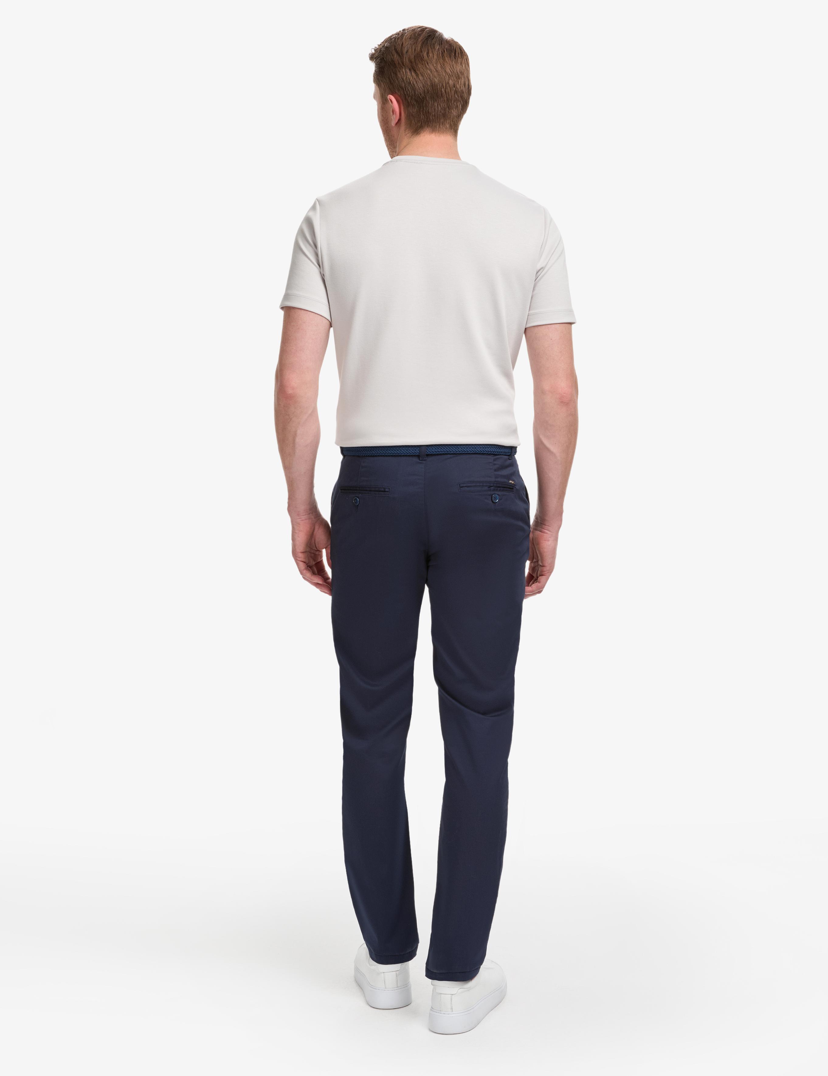Lacivert Slim Fit Kanvas Pantolon