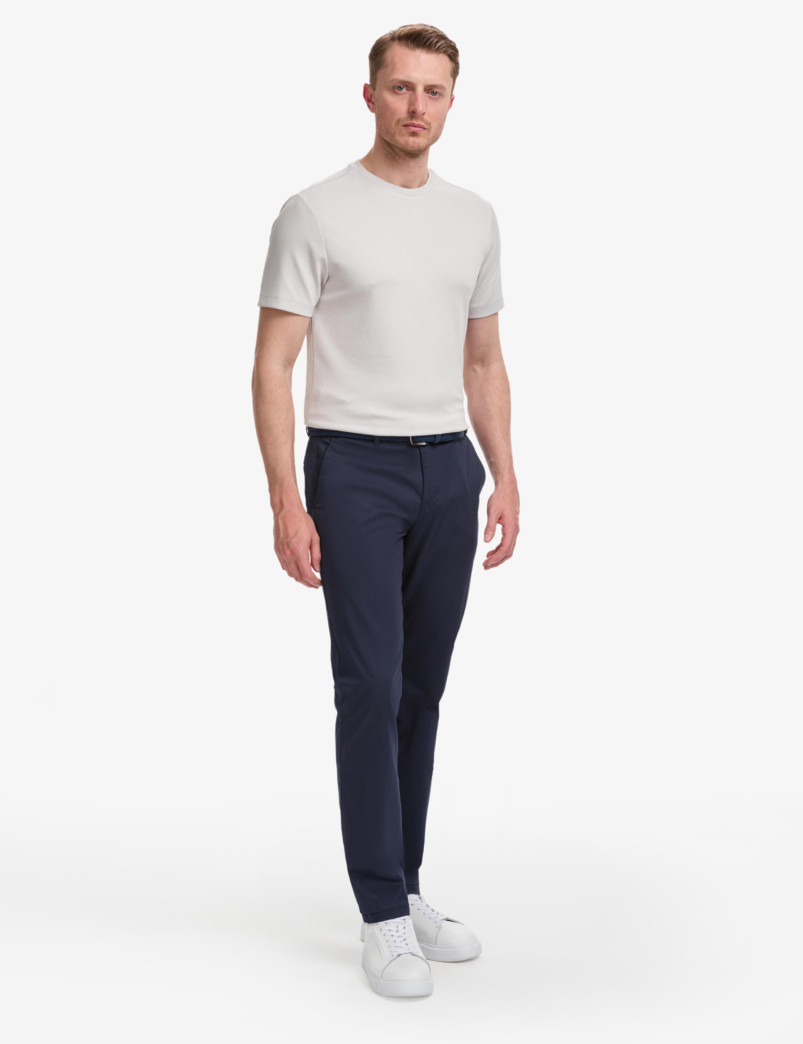 Lacivert Slim Fit Kanvas Pantolon