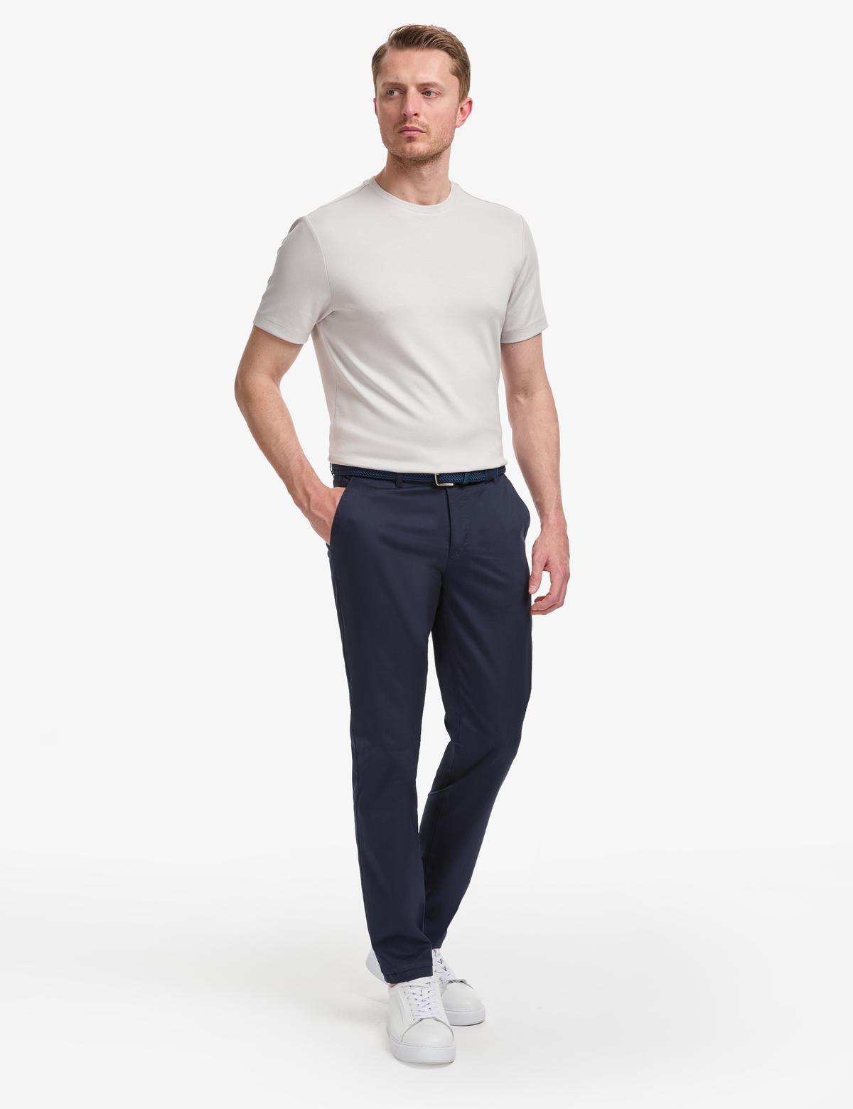 Lacivert Slim Fit Kanvas Pantolon - 50321979095
