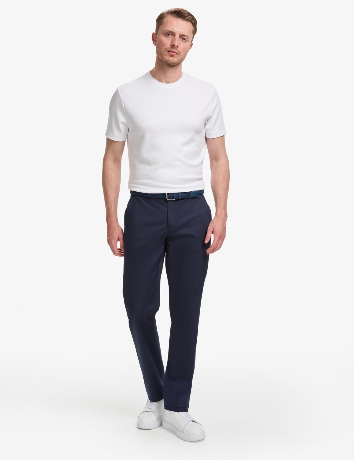 Lacivert Regular Fit Kanvas Pantolon