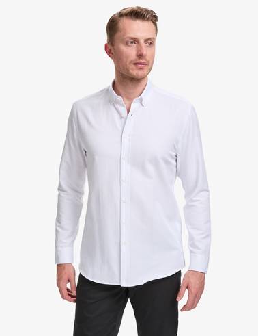 Beyaz Regular Fit Uzun Kollu Gömlek