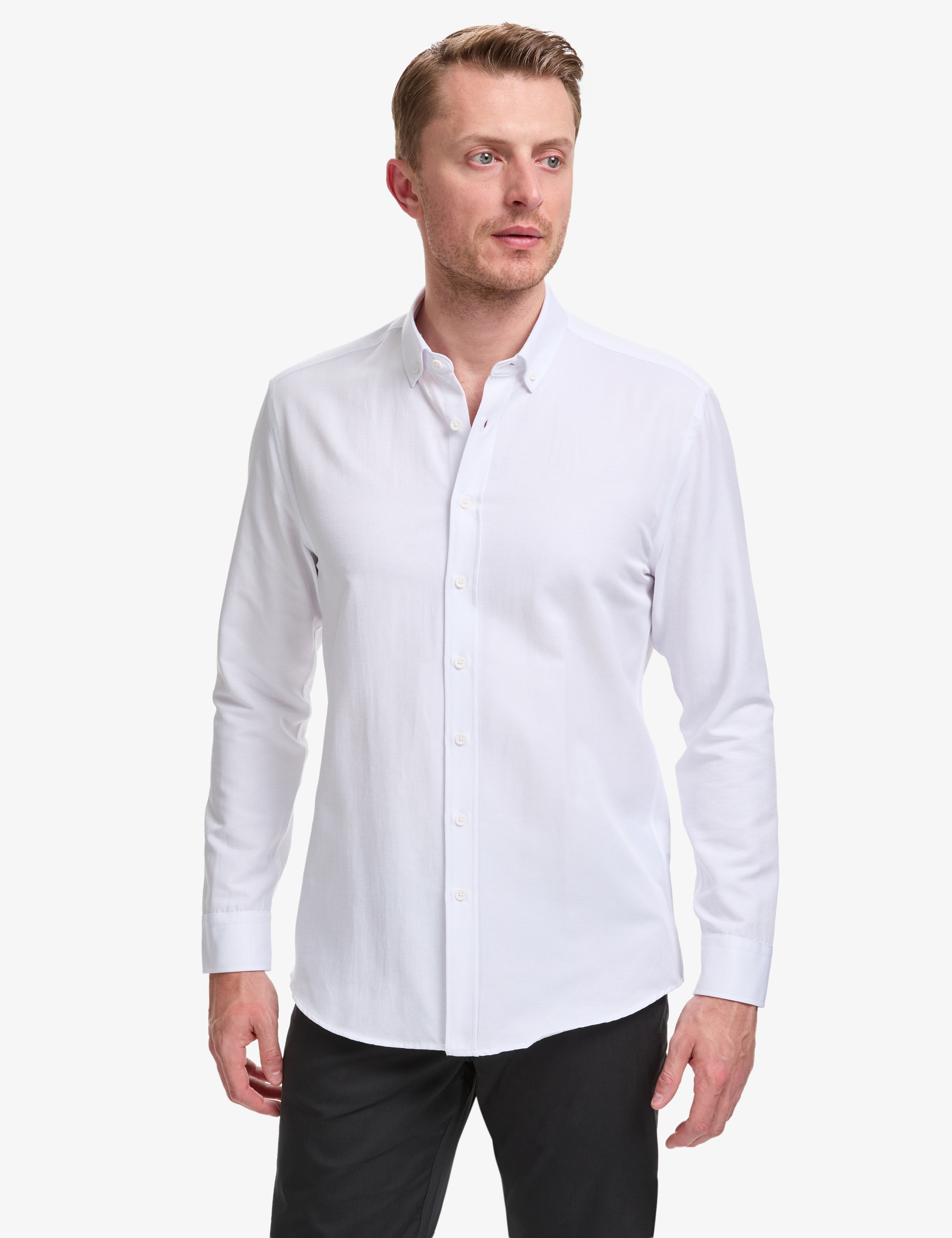 Beyaz Regular Fit Uzun Kollu Gömlek