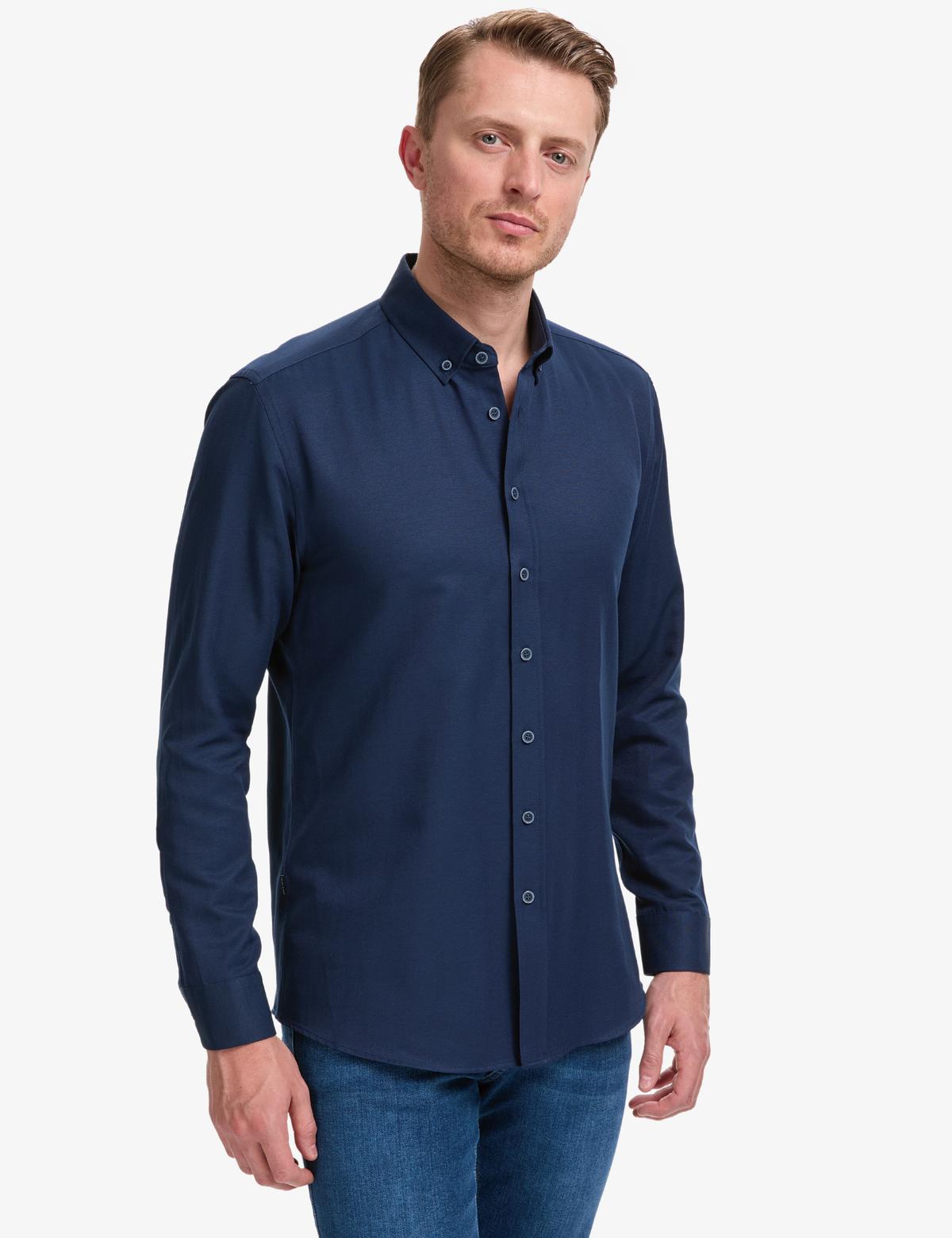 Lacivert Regular Fit Uzun Kollu Gömlek - 50320902071