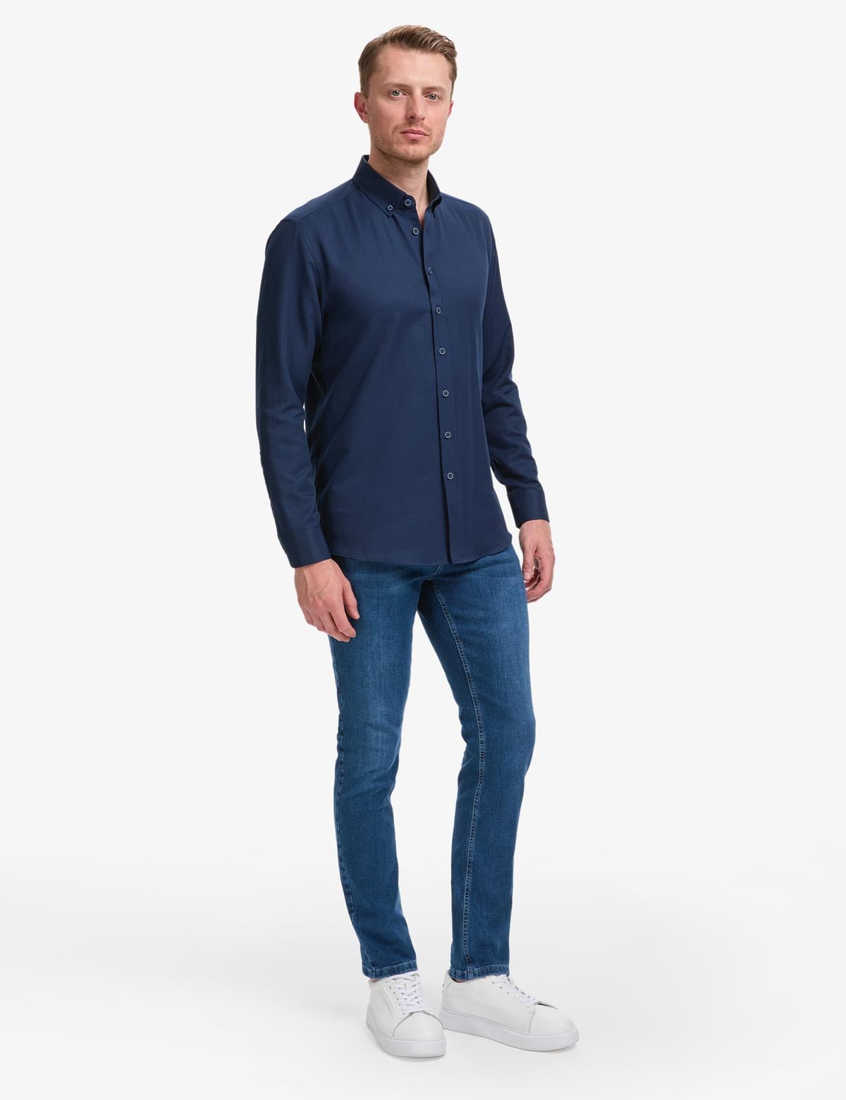 Lacivert Regular Fit Uzun Kollu Gömlek - 50320902071