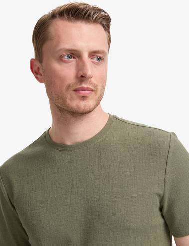 Haki Regular Fit Bisiklet Yaka Tişört