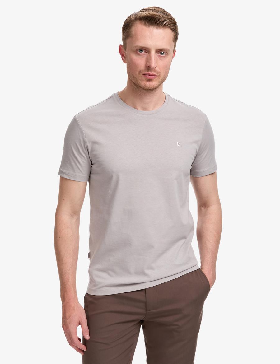 Gri Slim Fit Basic Tişört