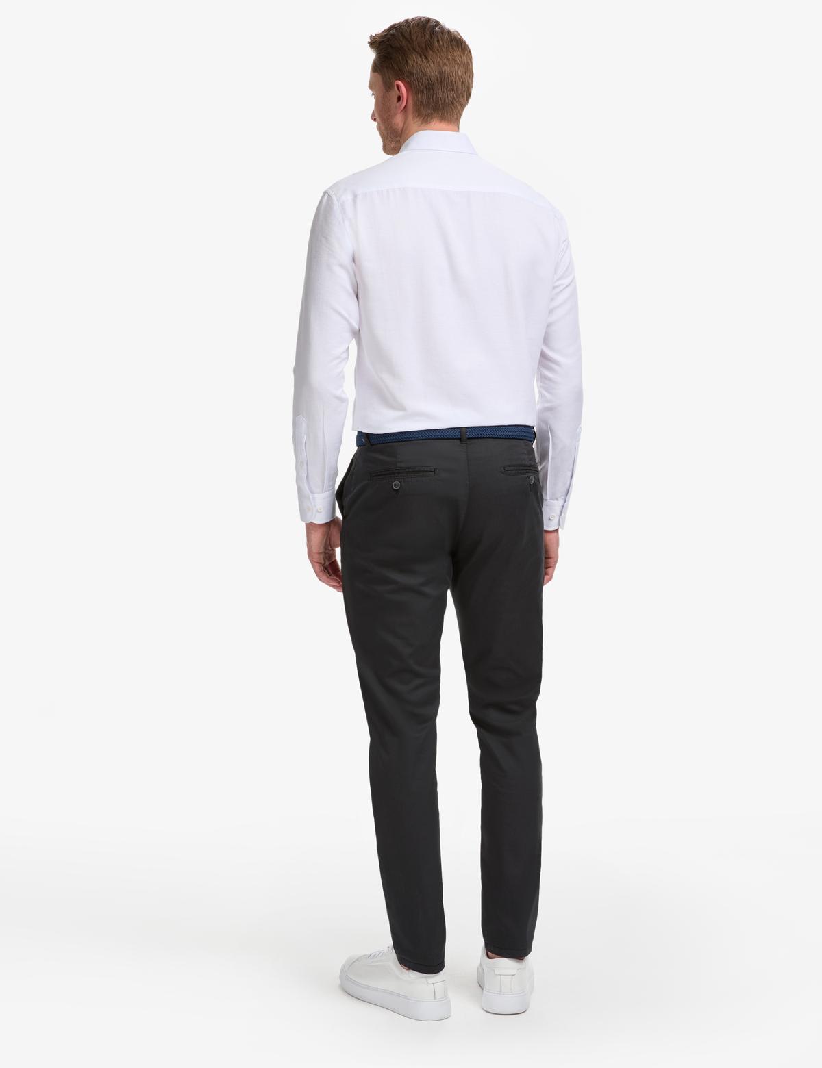 Siyah Slim Fit Kanvas Pantolon - 50288511089
