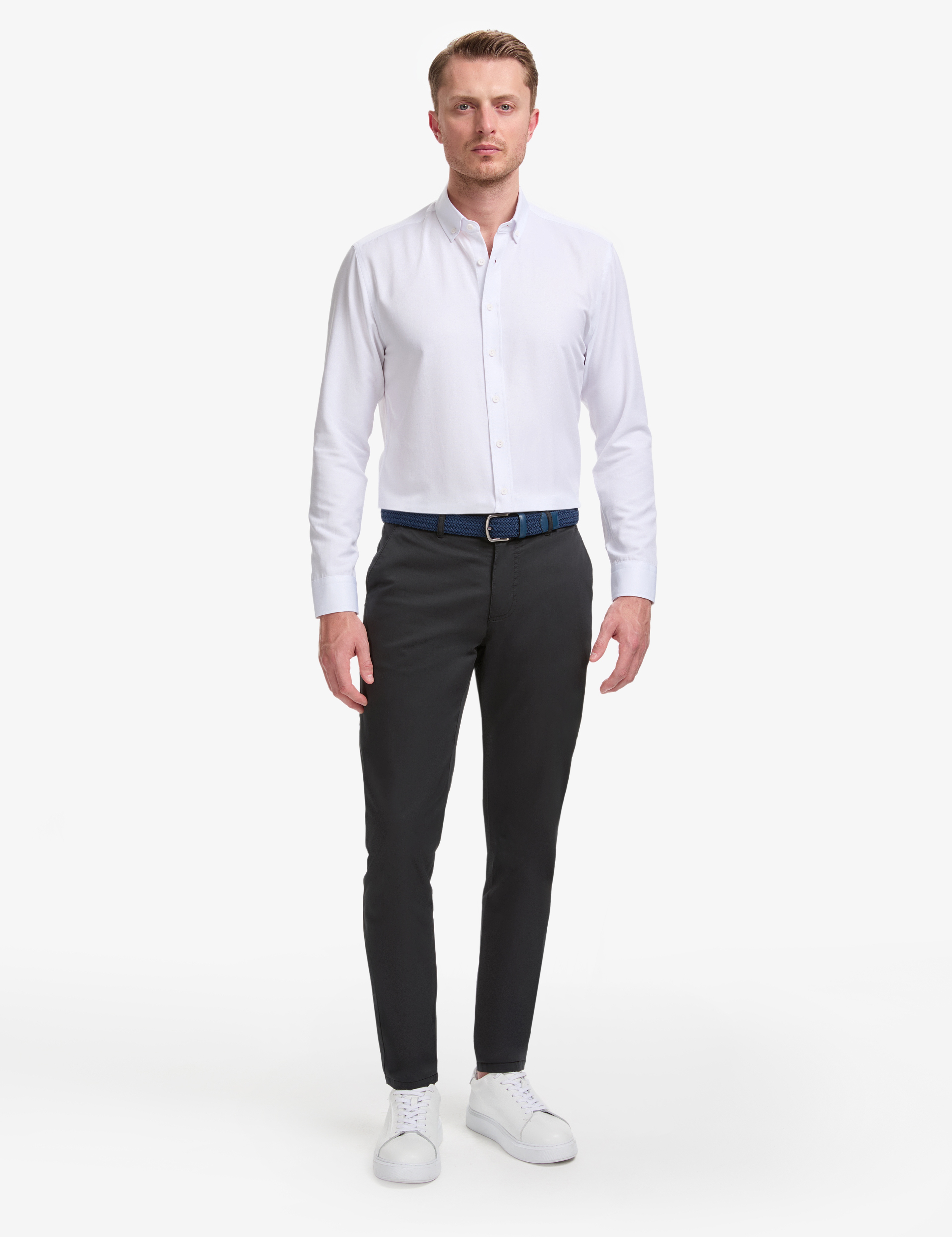 Siyah Slim Fit Basic Kanvas Pantolon - Image 1