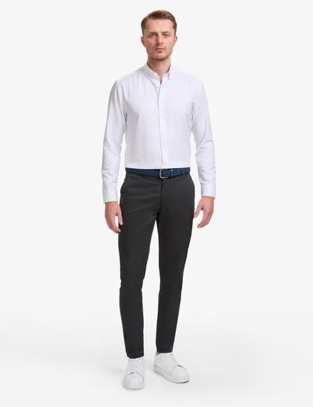 Siyah Slim Fit Kanvas Pantolon - 50288511089