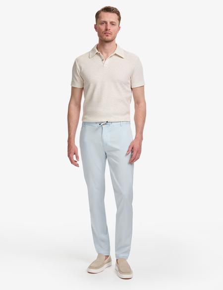 Mavi Slim Fit Beli Lastikli İpli Kanvas Pantolon - 50285534262