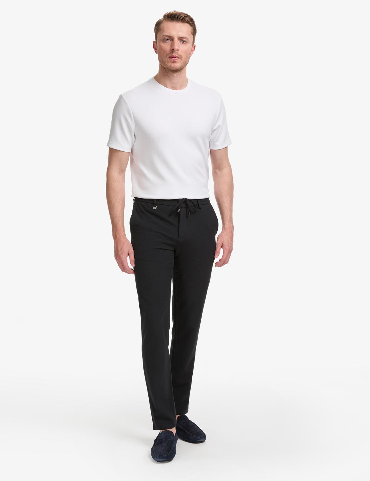 Lacivert Ex. Slim Fit Beli Kordonlu Klasik Jogger Pantolon