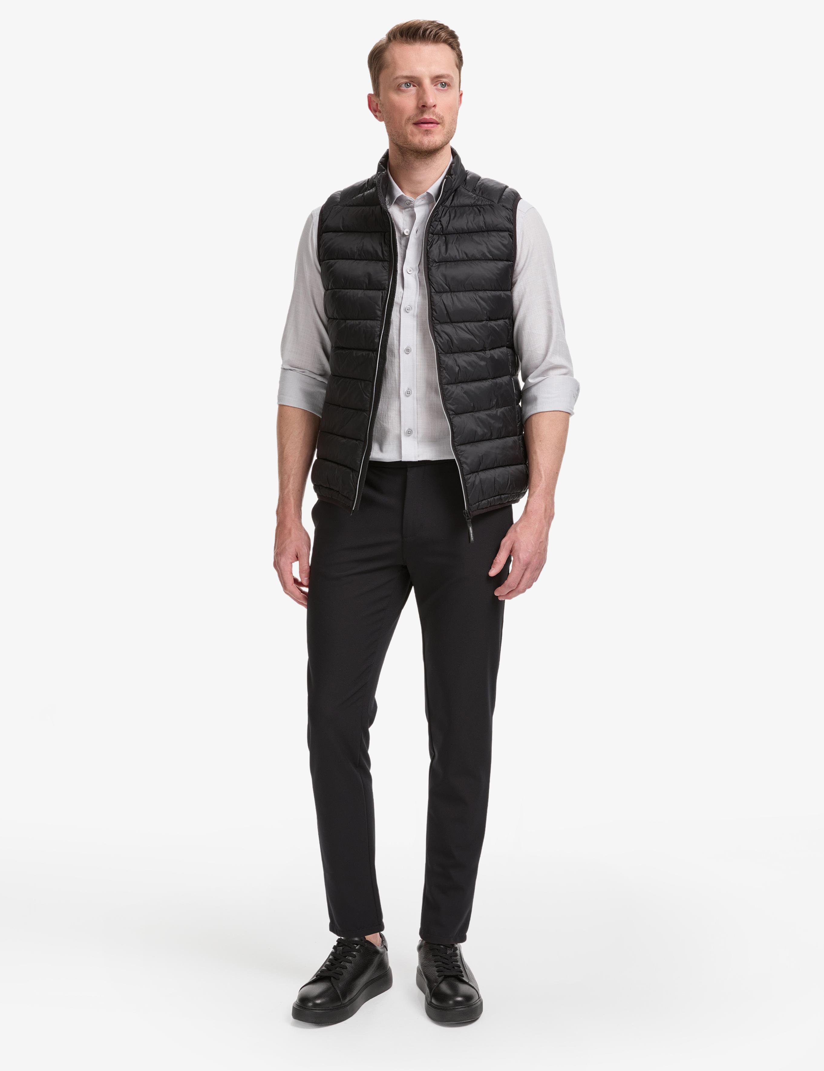 Siyah Cropped Slim Yelek