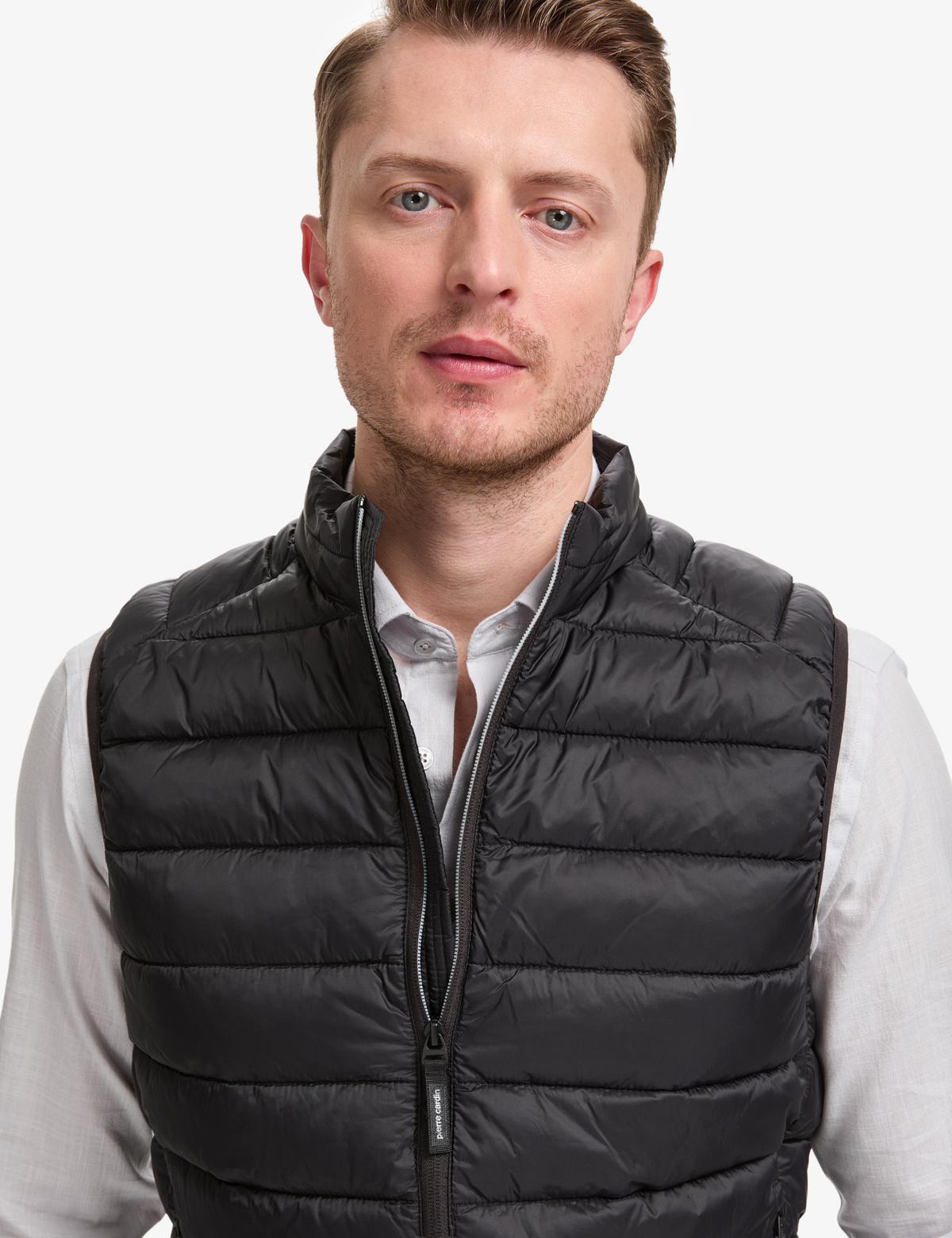 Siyah Cropped Slim Yelek - 50321036023