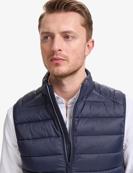 Lacivert Cropped Slim Yelek - 50321036012