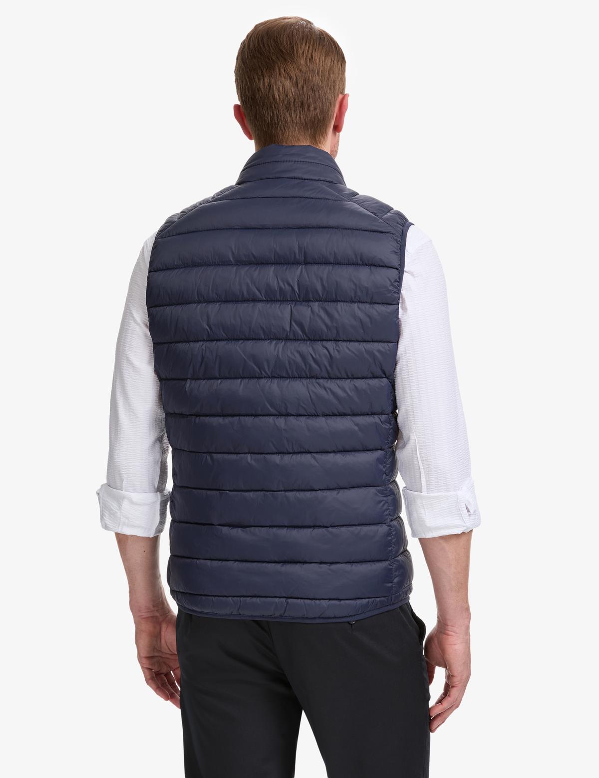 Lacivert Cropped Slim Yelek - 50321036012