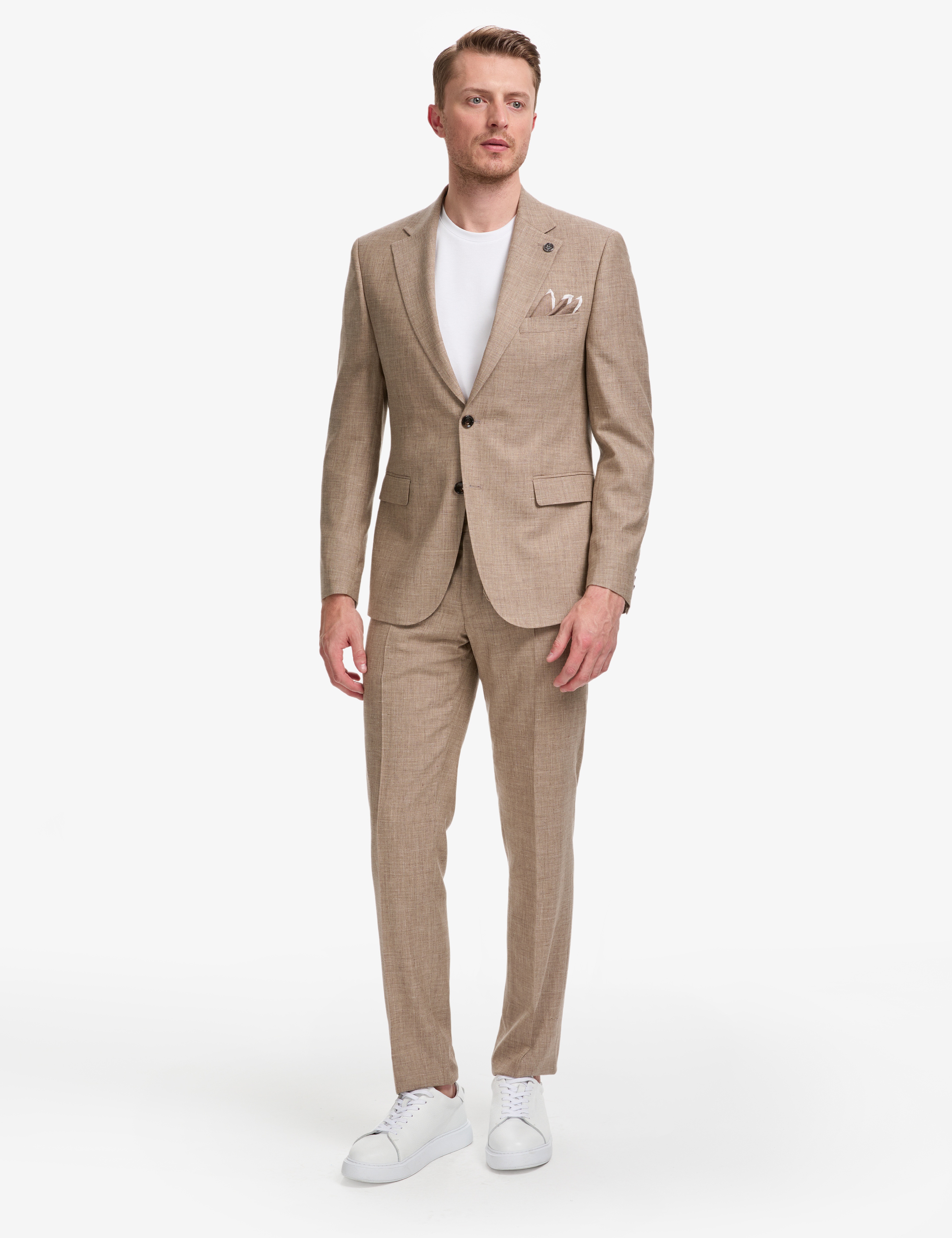 Açık Kahverengi Slim Fit Takım Elbise - Image 3