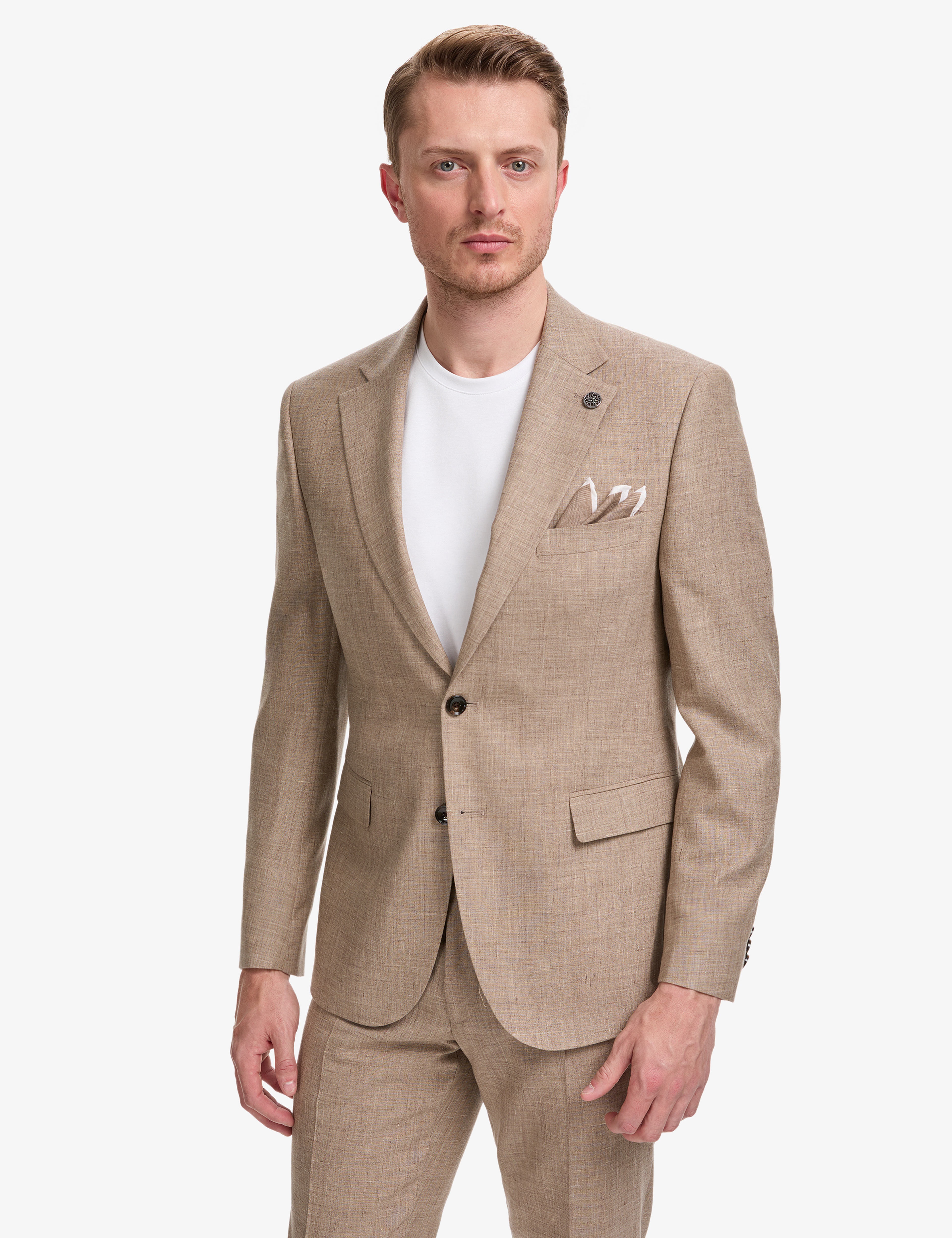 Açık Kahverengi Slim Fit Takım Elbise
